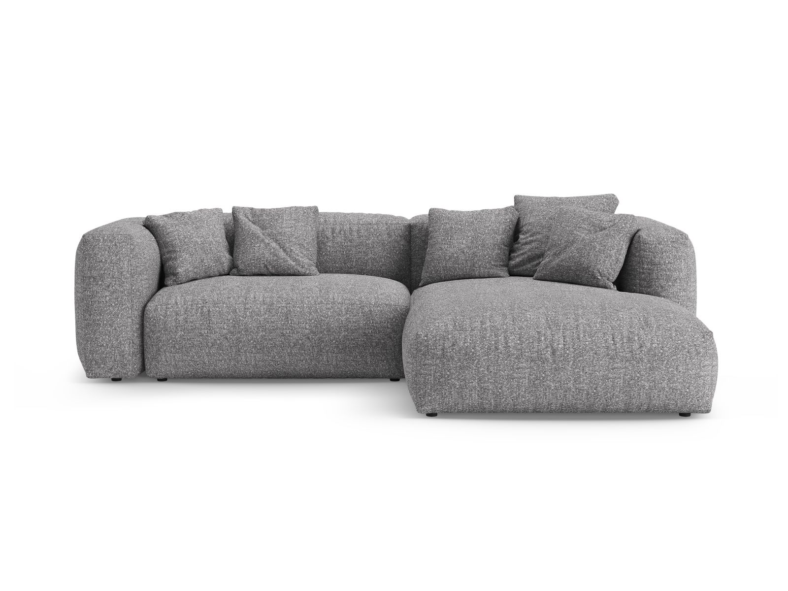 Boucle Right Corner Sofa With Bed Function And Box, "Martina", 4 Seats, 280x170x75