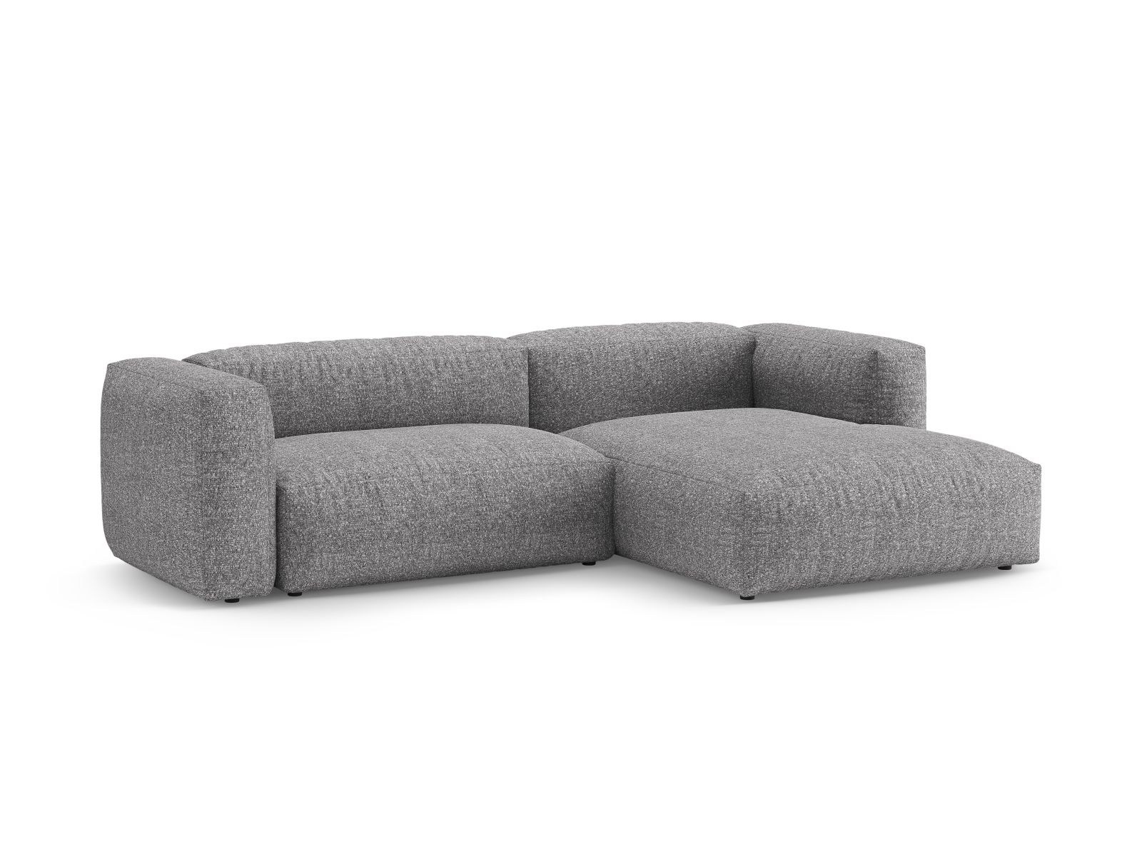 Boucle Right Corner Sofa With Bed Function And Box, "Martina", 4 Seats, 280x170x75