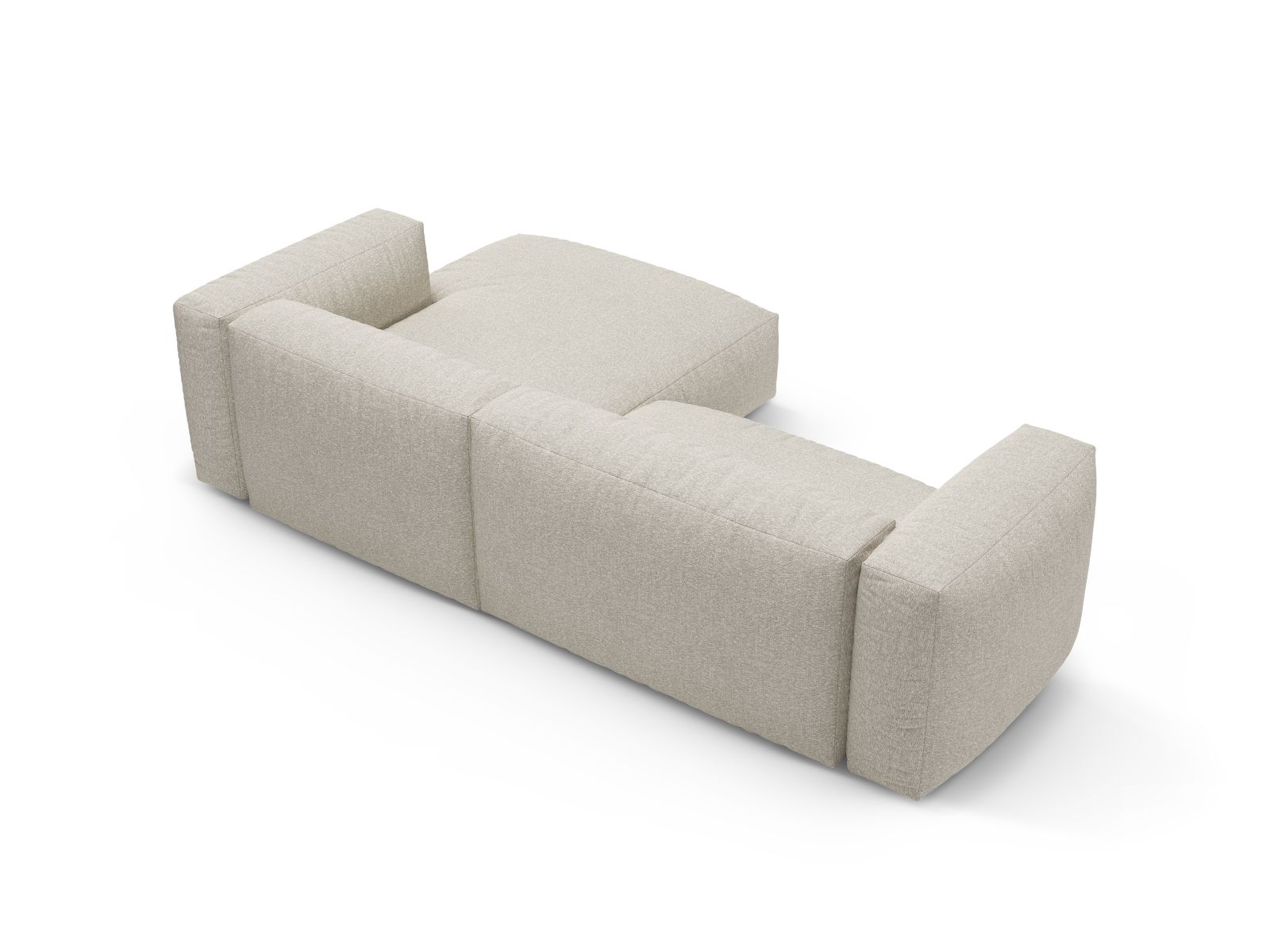 Boucle Right Corner Sofa With Bed Function And Box, "Martina", 4 Seats, 280x170x75