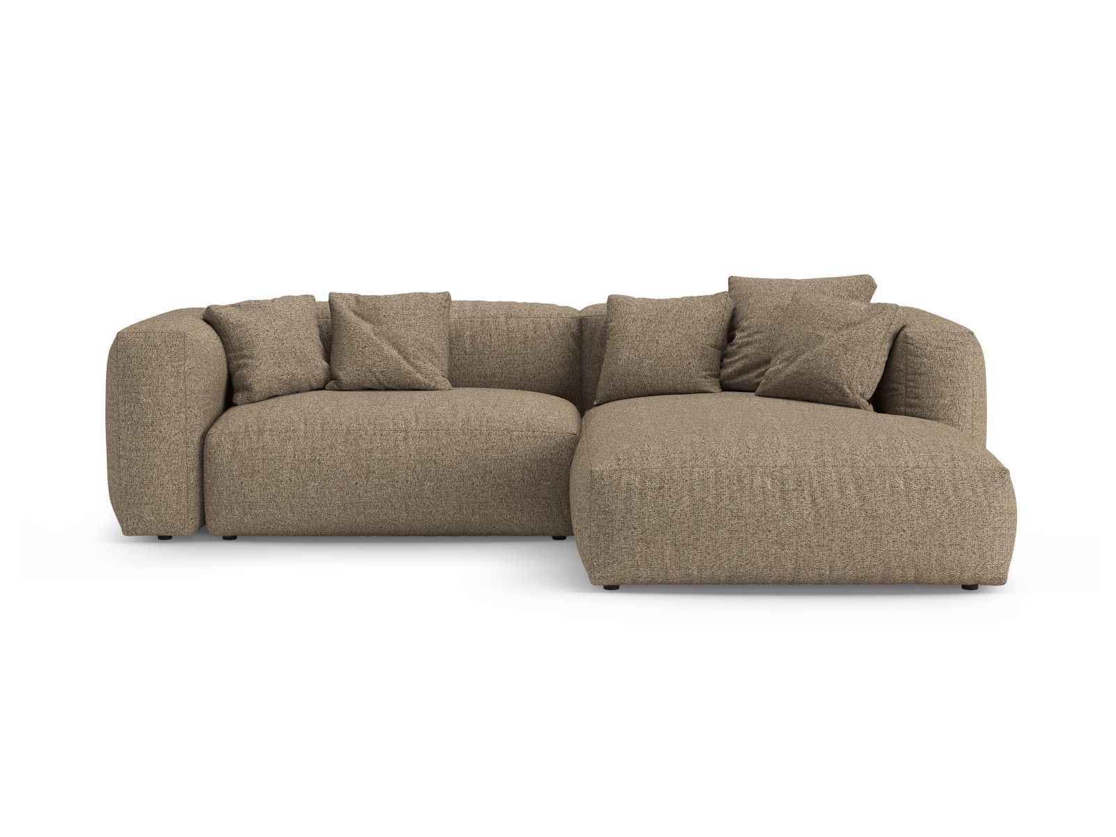 Boucle Right Corner Sofa With Bed Function And Box, "Martina", 4 Seats, 280x170x75