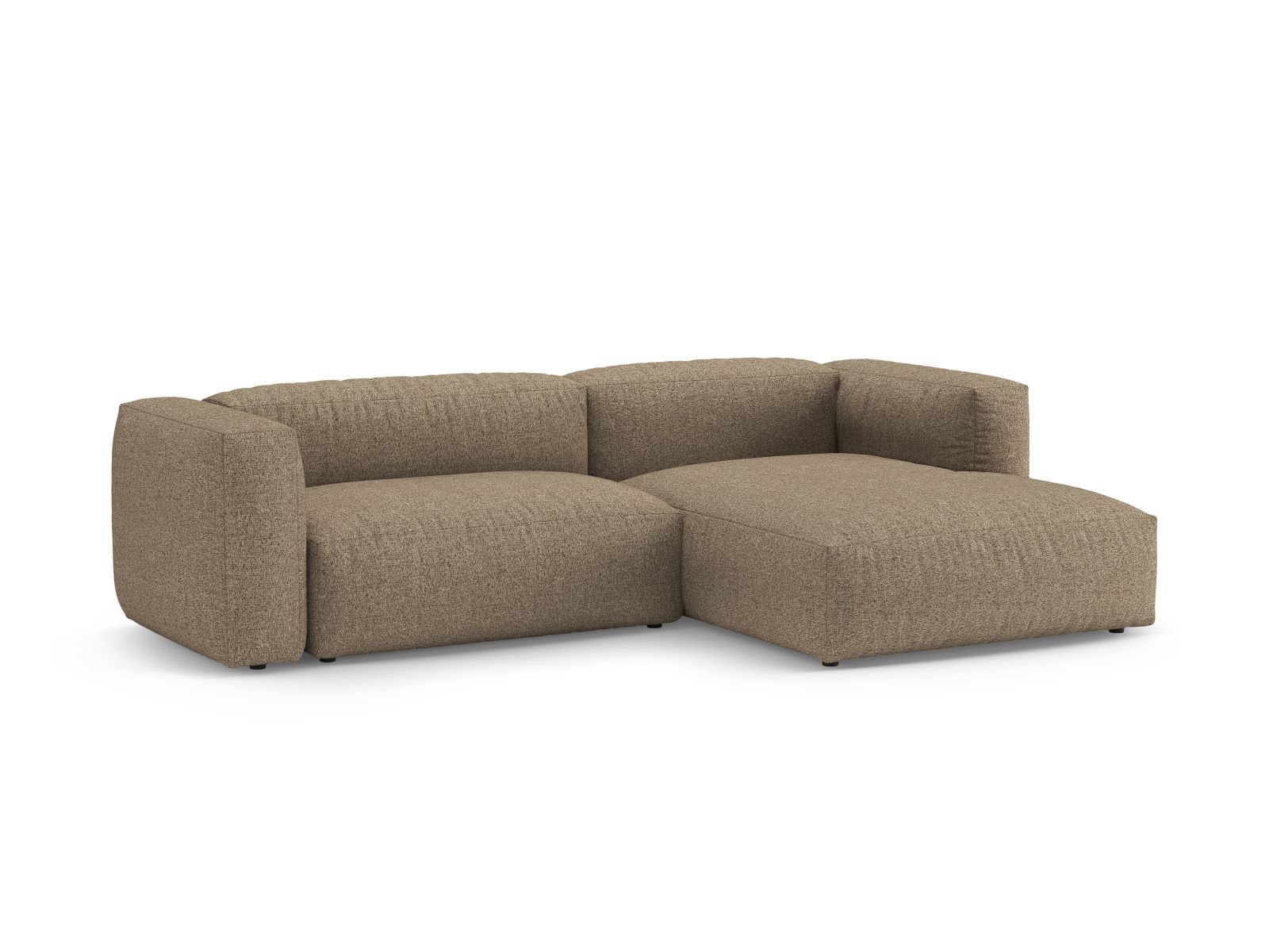 Boucle Right Corner Sofa With Bed Function And Box, "Martina", 4 Seats, 280x170x75