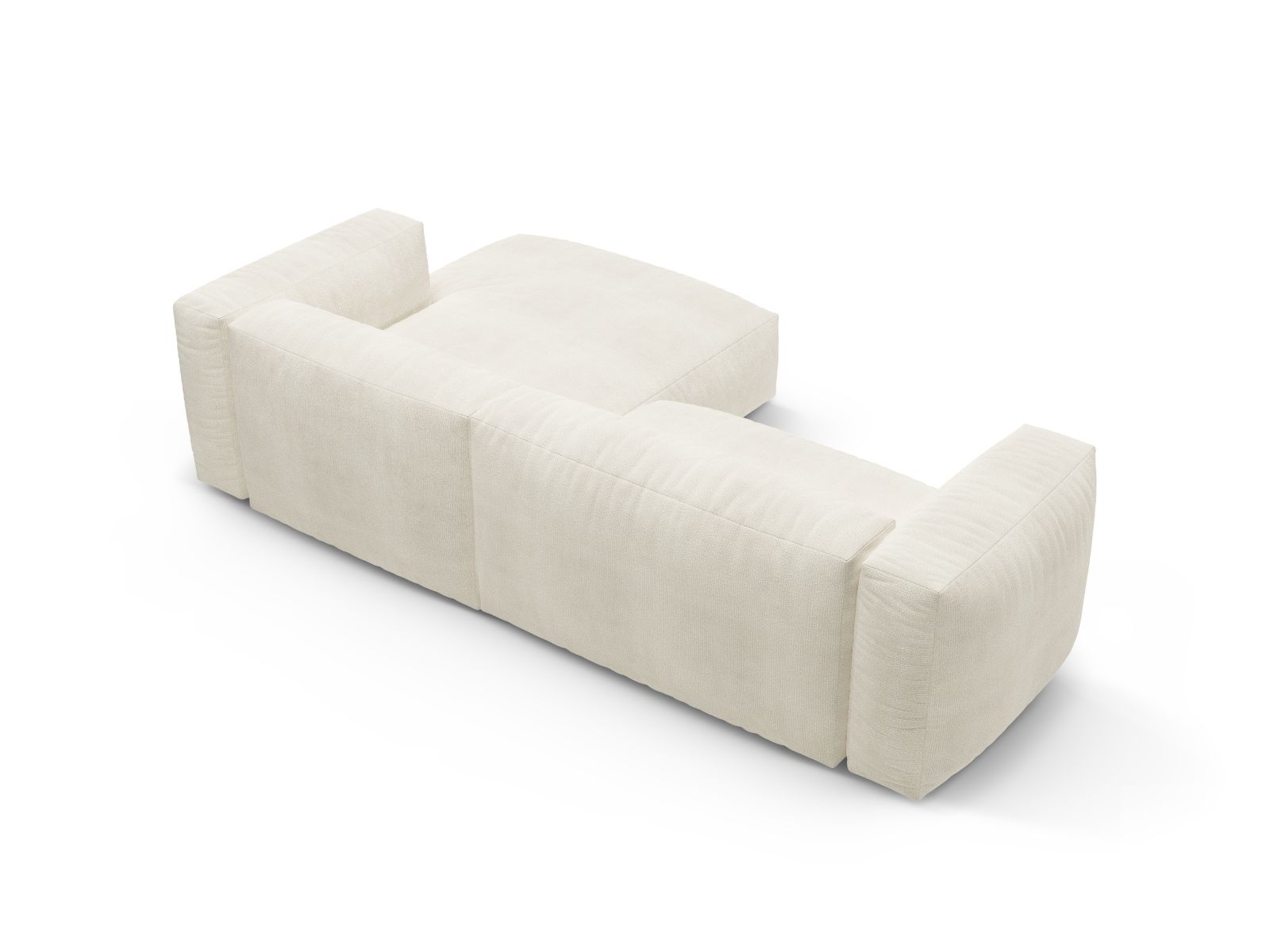 Boucle Right Corner Sofa With Bed Function And Box, "Martina", 4 Seats, 280x170x75