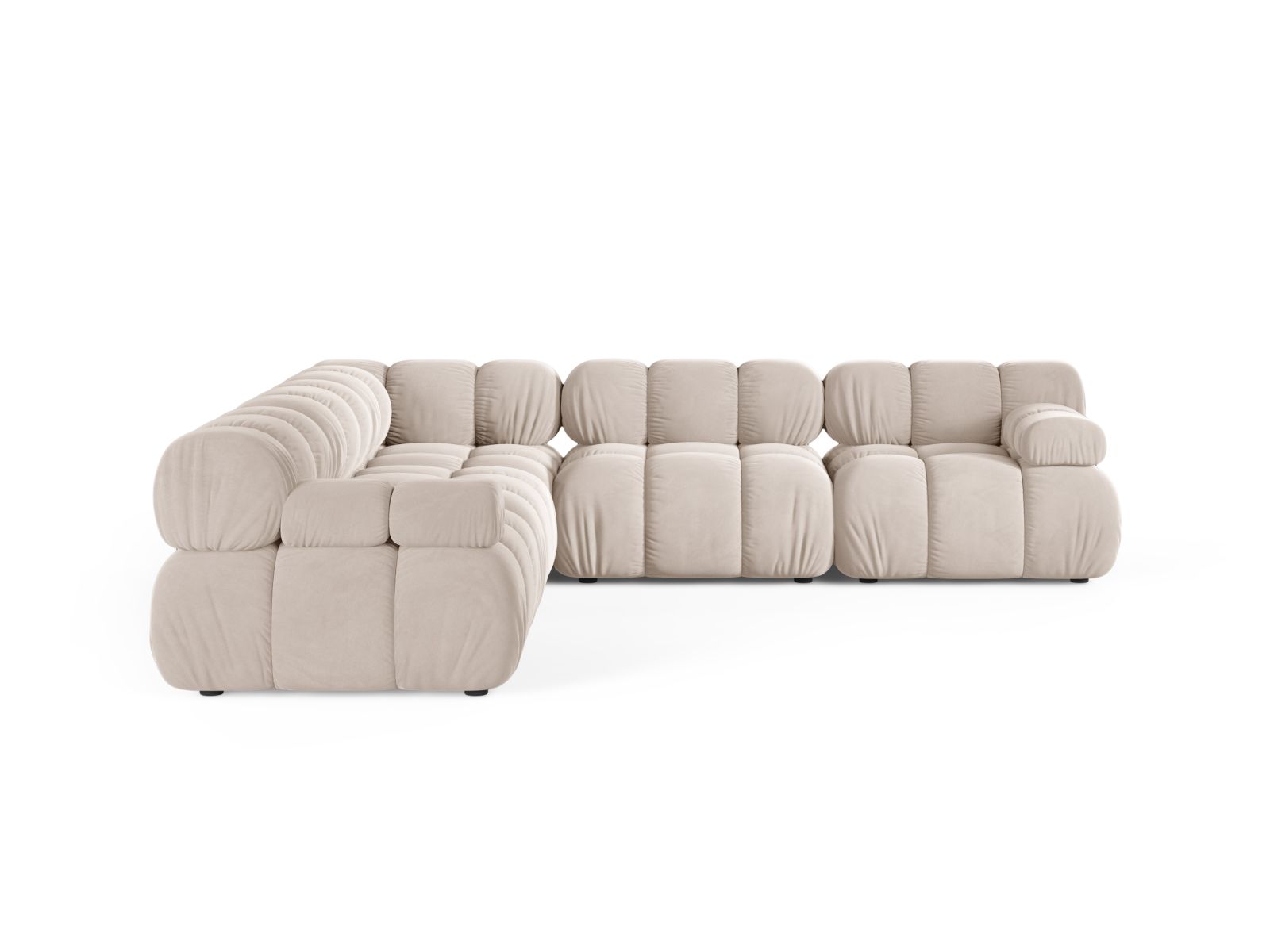 Velvet Symmetrical Corner Sofa, "Bellis", 5 Seats, 282x282x70