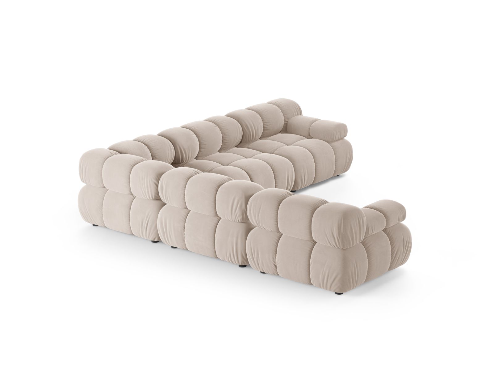 Velvet Symmetrical Corner Sofa, "Bellis", 5 Seats, 282x282x70