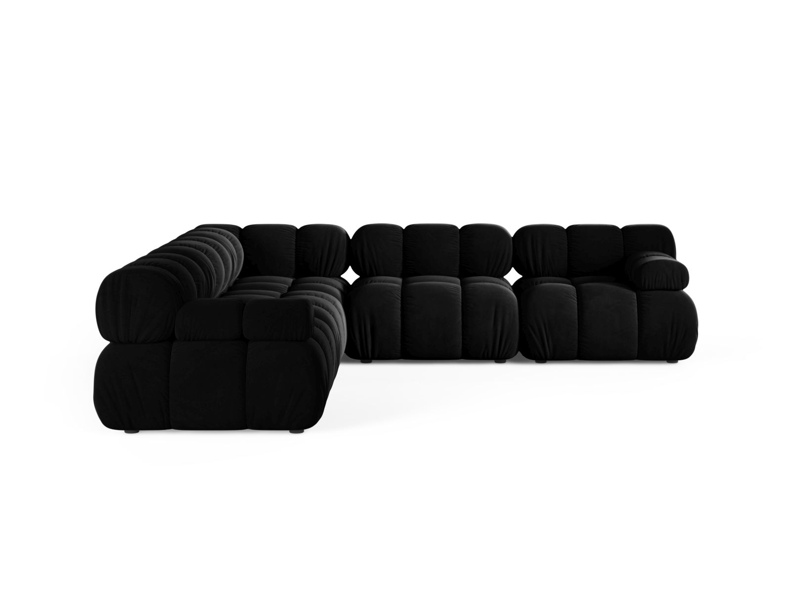 Velvet Symmetrical Corner Sofa, "Bellis", 5 Seats, 282x282x70