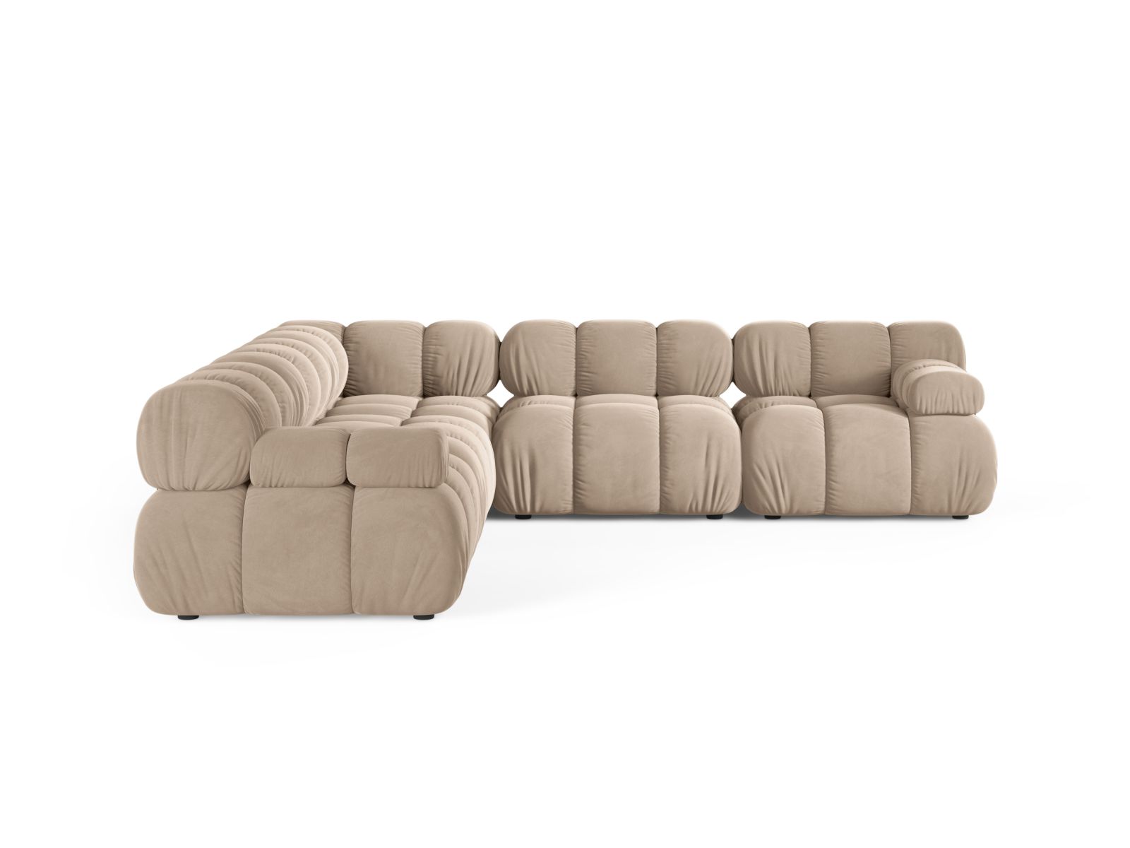 Velvet Symmetrical Corner Sofa, "Bellis", 5 Seats, 282x282x70