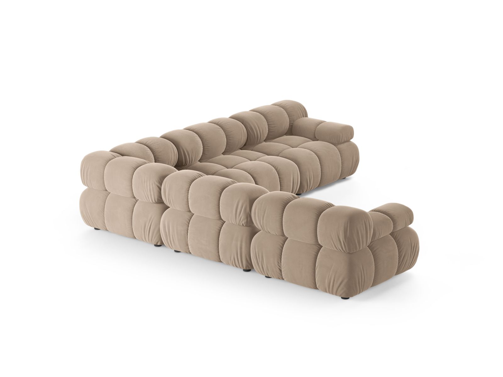 Velvet Symmetrical Corner Sofa, "Bellis", 5 Seats, 282x282x70