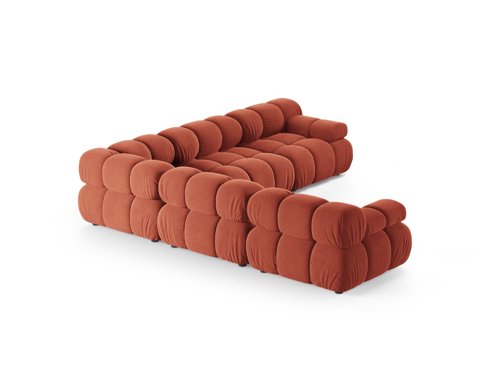 Velvet Symmetrical Corner Sofa, "Bellis", 5 Seats, 282x282x70