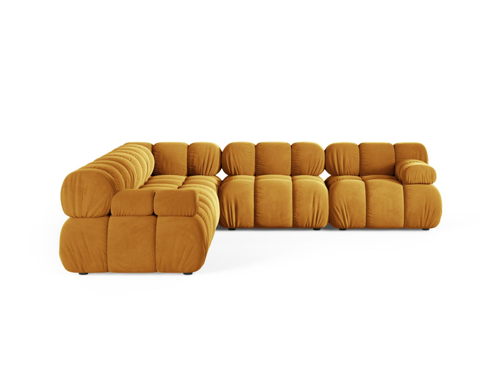 Velvet Symmetrical Corner Sofa, "Bellis", 5 Seats, 282x282x70