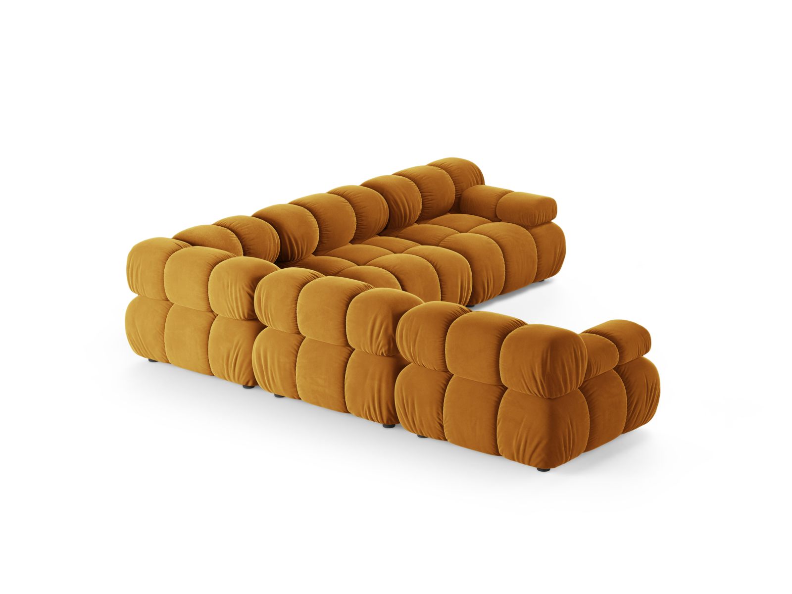 Velvet Symmetrical Corner Sofa, "Bellis", 5 Seats, 282x282x70