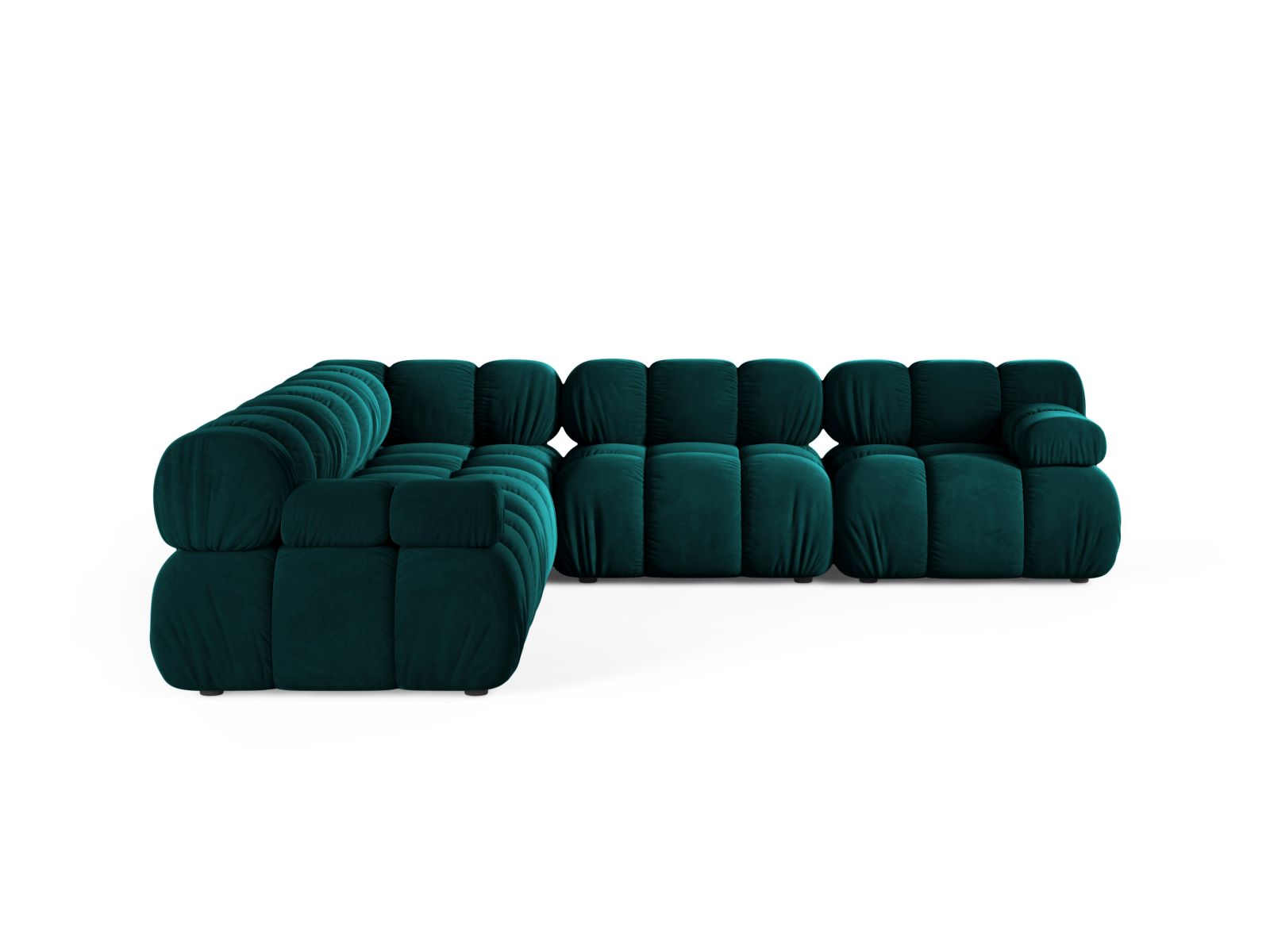 Velvet Symmetrical Corner Sofa, "Bellis", 5 Seats, 282x282x70