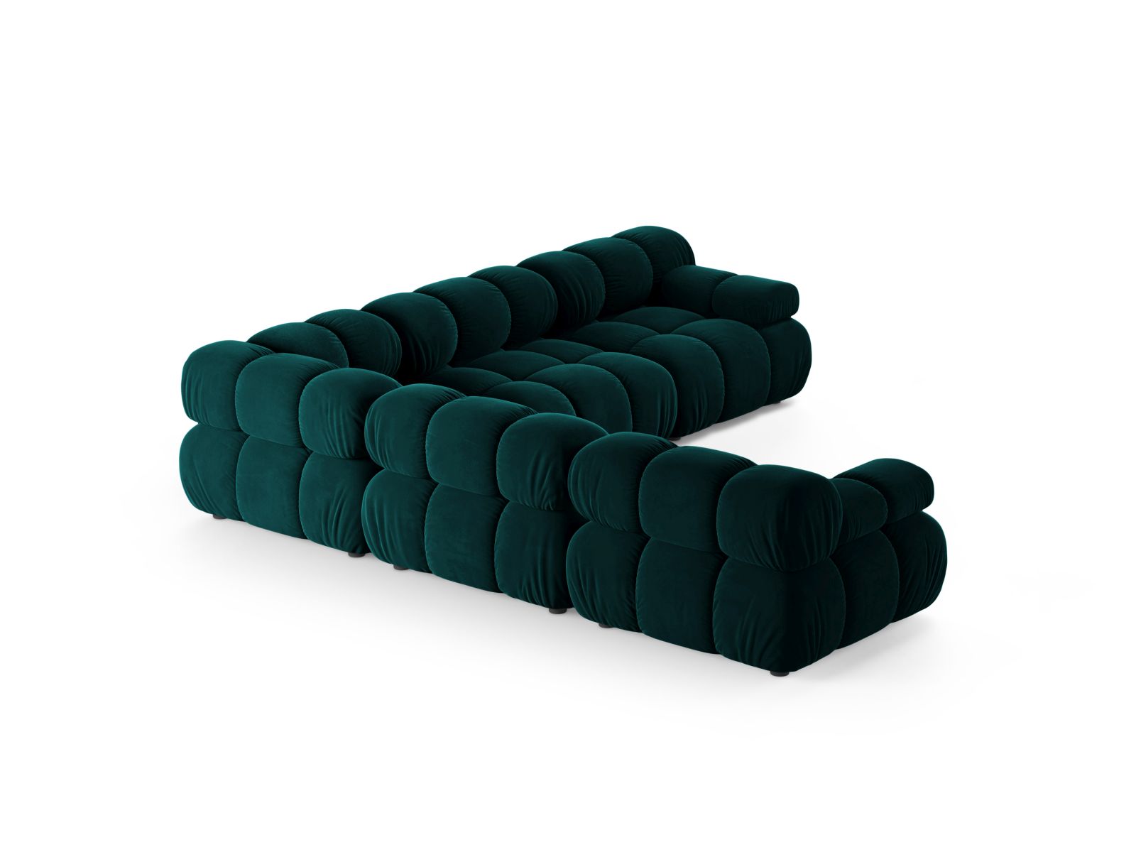 Velvet Symmetrical Corner Sofa, "Bellis", 5 Seats, 282x282x70