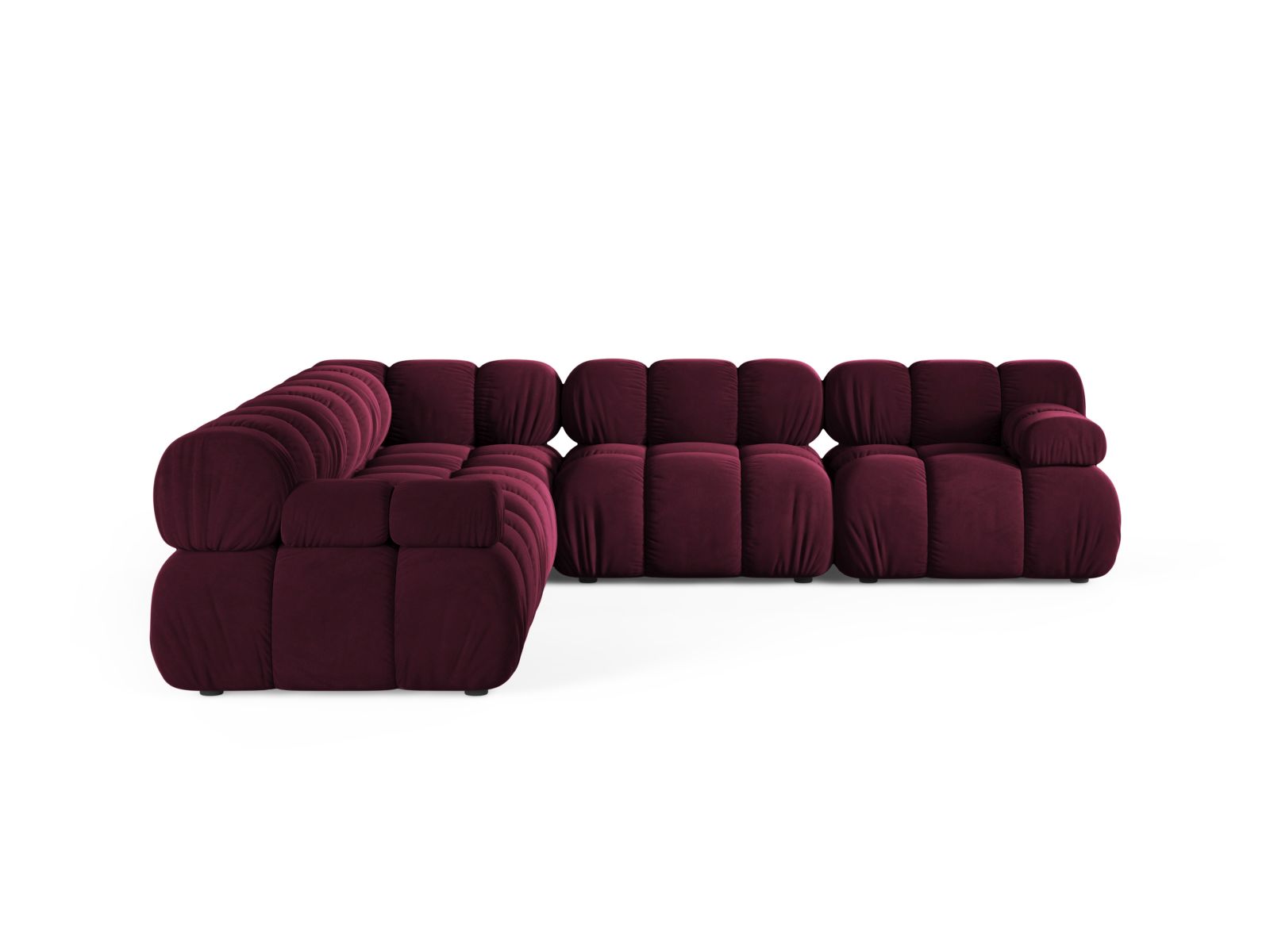 Velvet Symmetrical Corner Sofa, "Bellis", 5 Seats, 282x282x70