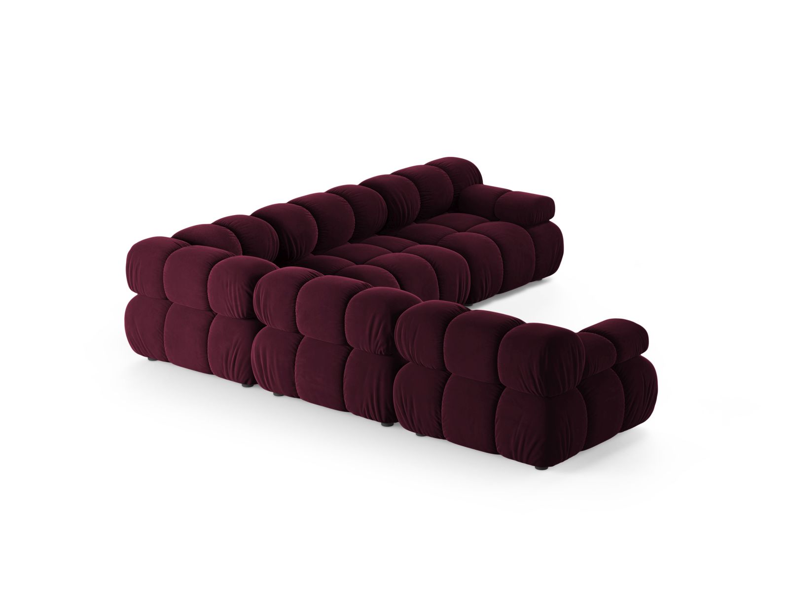 Velvet Symmetrical Corner Sofa, "Bellis", 5 Seats, 282x282x70