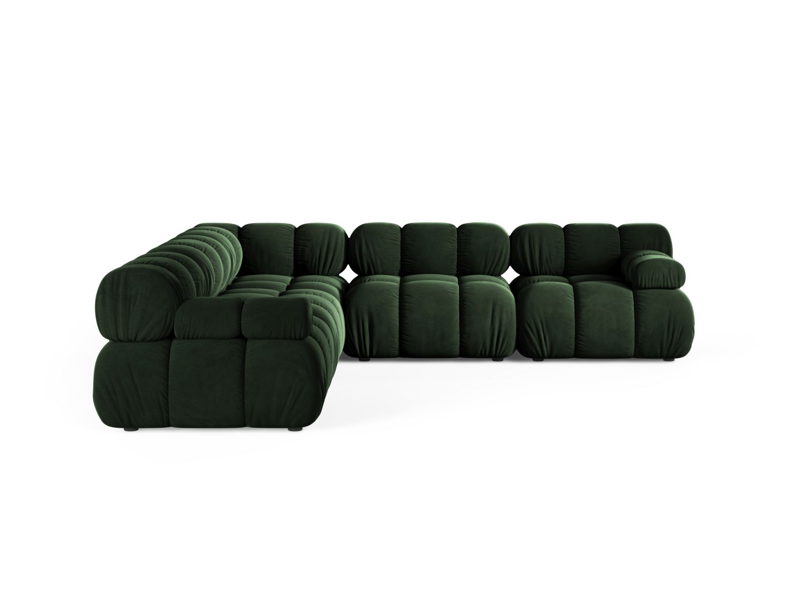 Velvet Symmetrical Corner Sofa, "Bellis", 5 Seats, 282x282x70