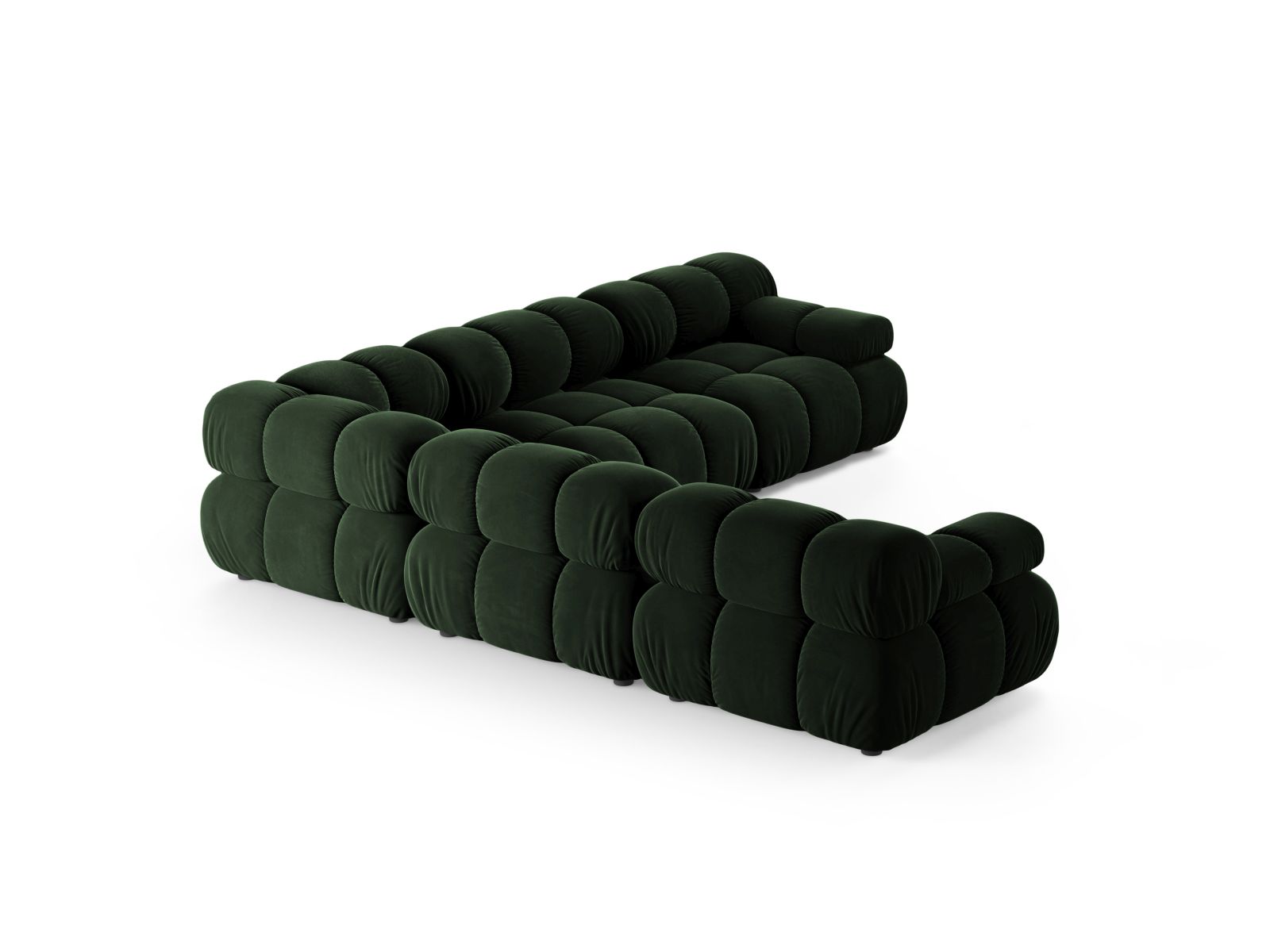 Velvet Symmetrical Corner Sofa, "Bellis", 5 Seats, 282x282x70