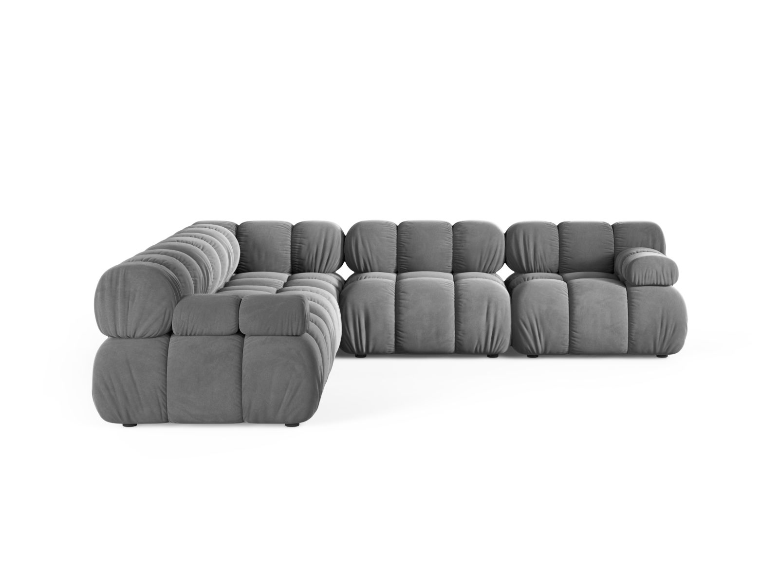 Velvet Symmetrical Corner Sofa, "Bellis", 5 Seats, 282x282x70