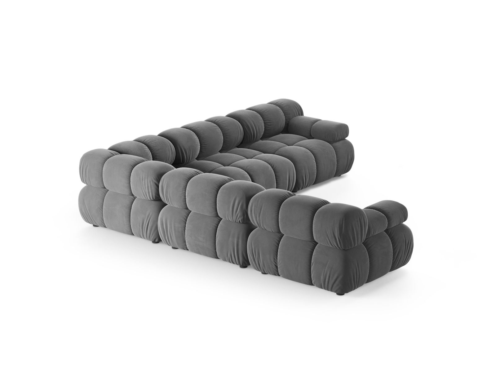 Velvet Symmetrical Corner Sofa, "Bellis", 5 Seats, 282x282x70