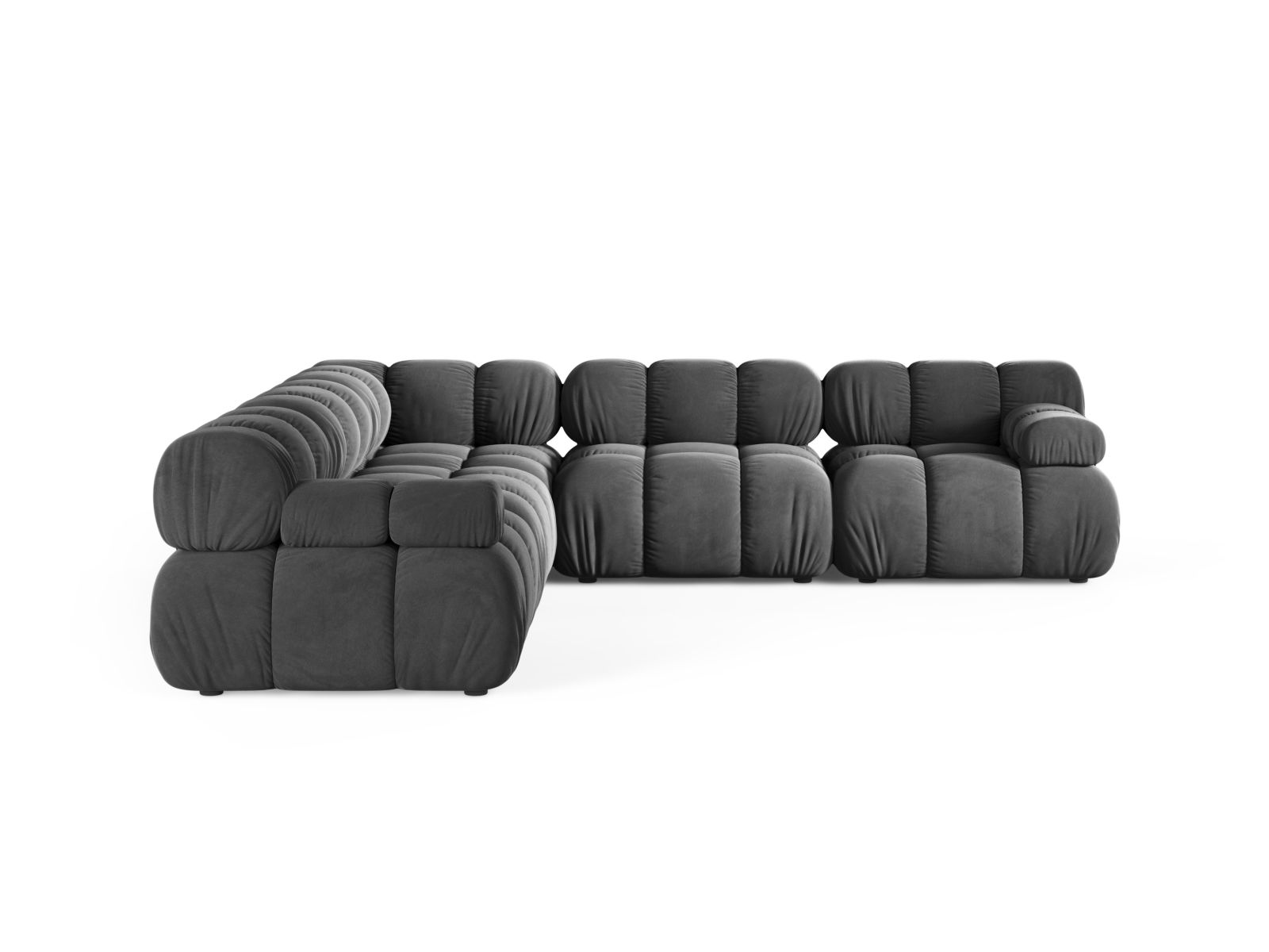 Velvet Symmetrical Corner Sofa, "Bellis", 5 Seats, 282x282x70