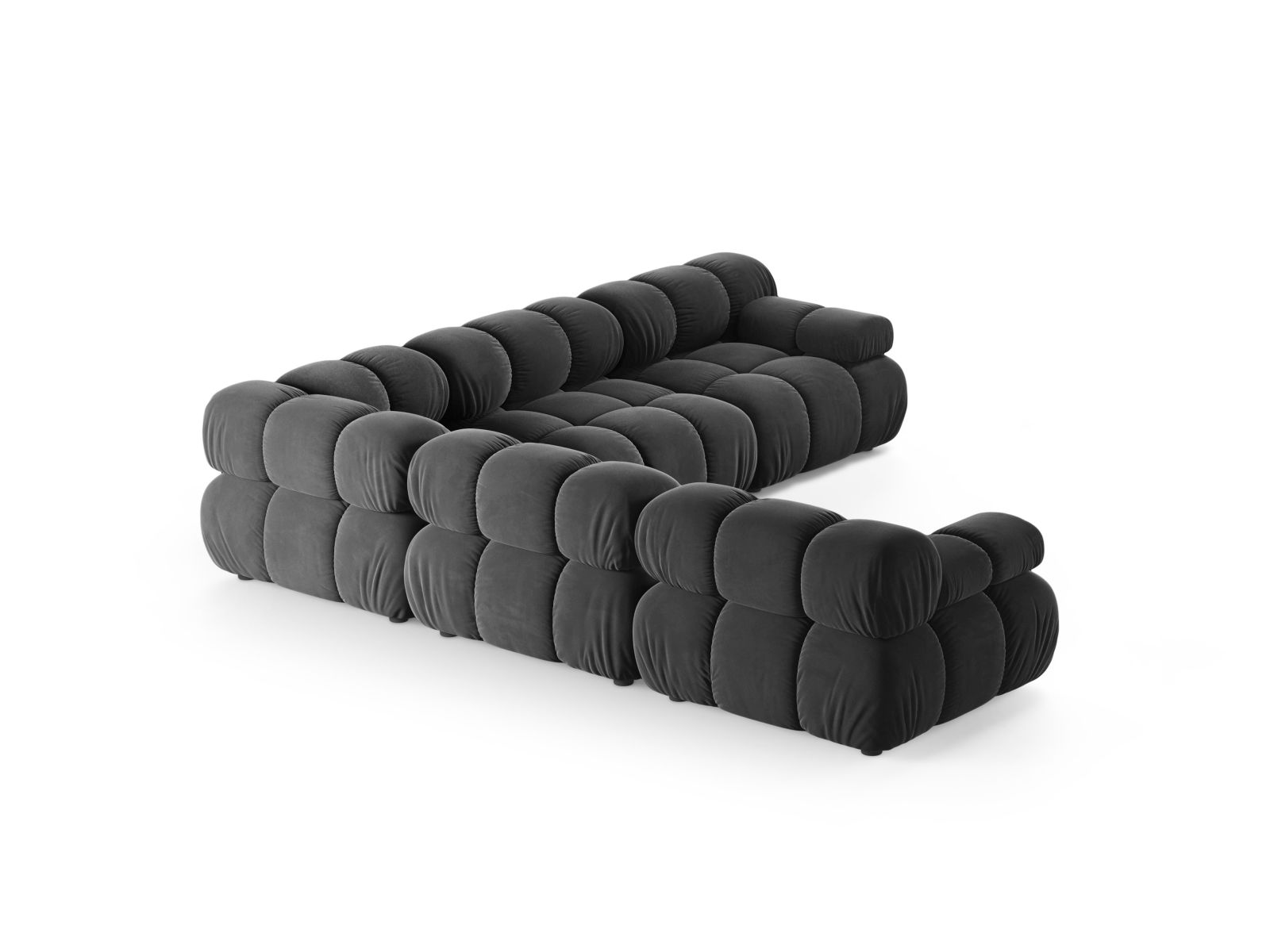 Velvet Symmetrical Corner Sofa, "Bellis", 5 Seats, 282x282x70