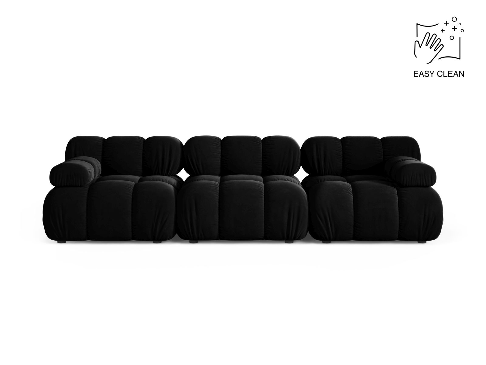 Velvet Modular Sofa, "Bellis", 3 Seats, 282x94x70