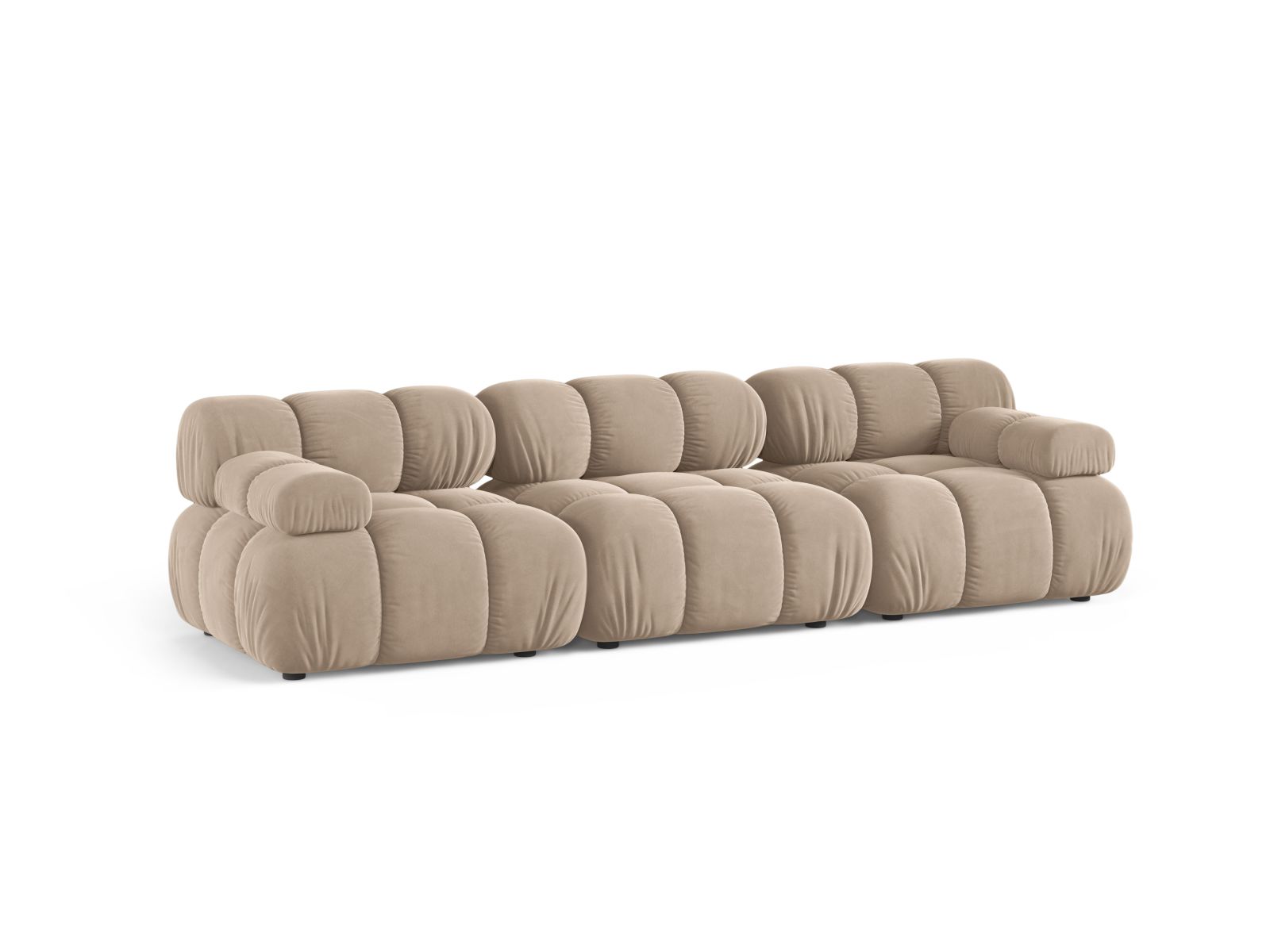 Velvet Modular Sofa, "Bellis", 3 Seats, 282x94x70