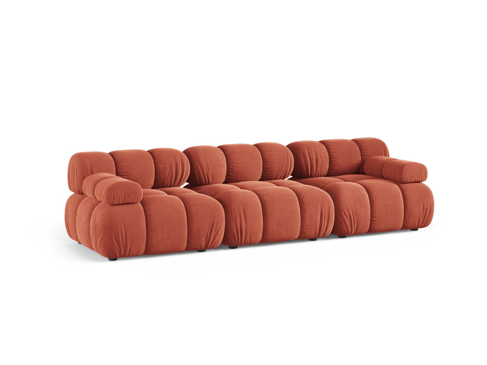 Velvet Modular Sofa, "Bellis", 3 Seats, 282x94x70