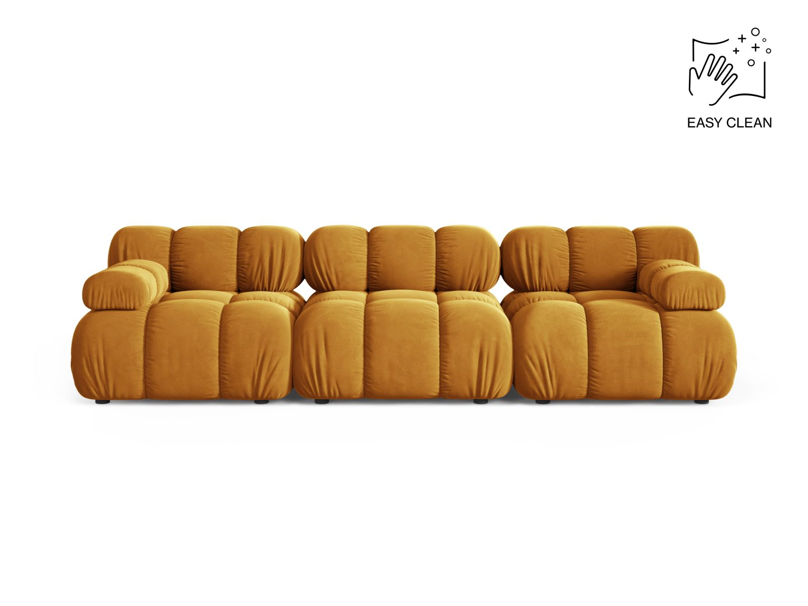 Velvet Modular Sofa, "Bellis", 3 Seats, 282x94x70