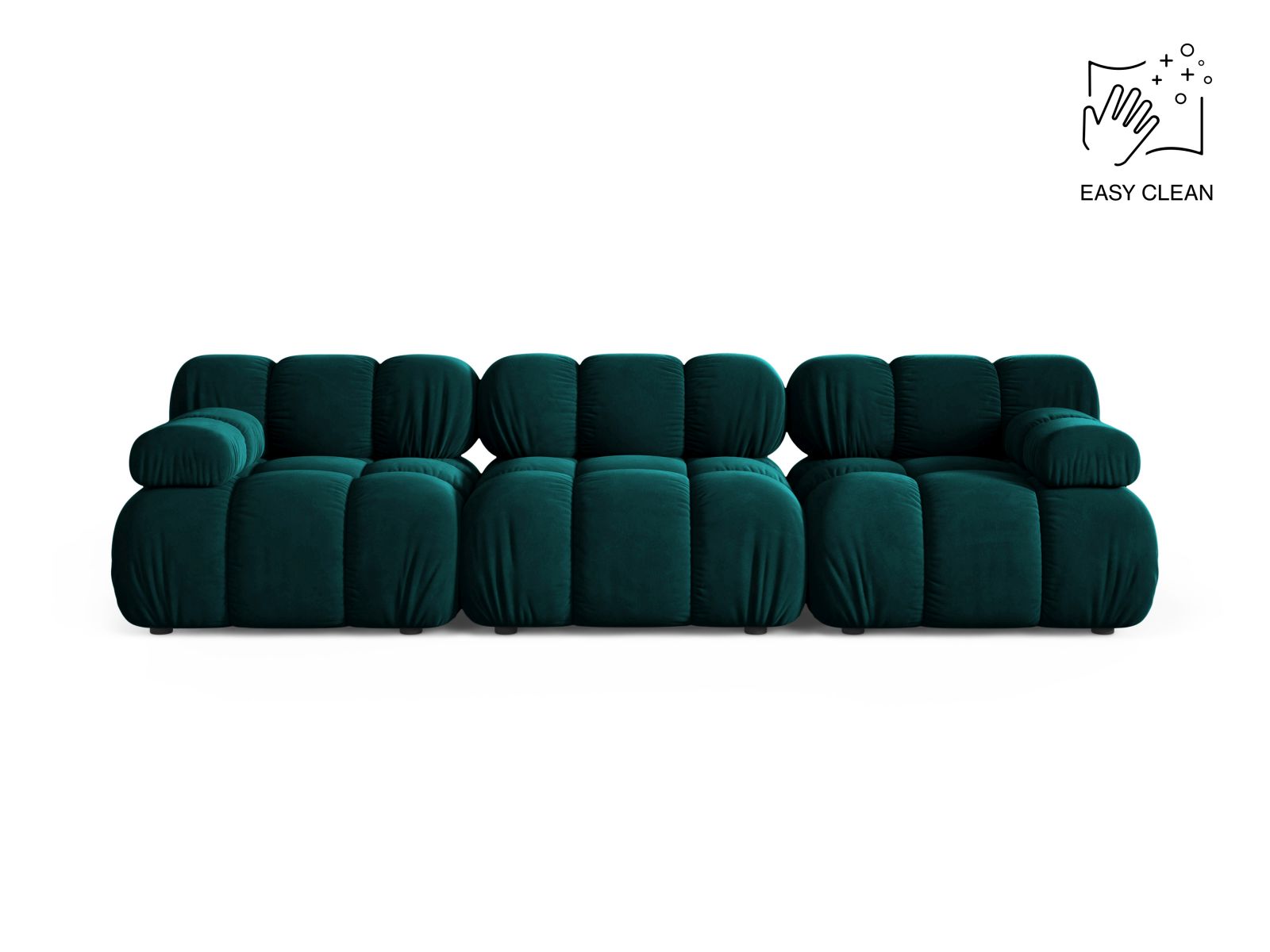 Velvet Modular Sofa, "Bellis", 3 Seats, 282x94x70