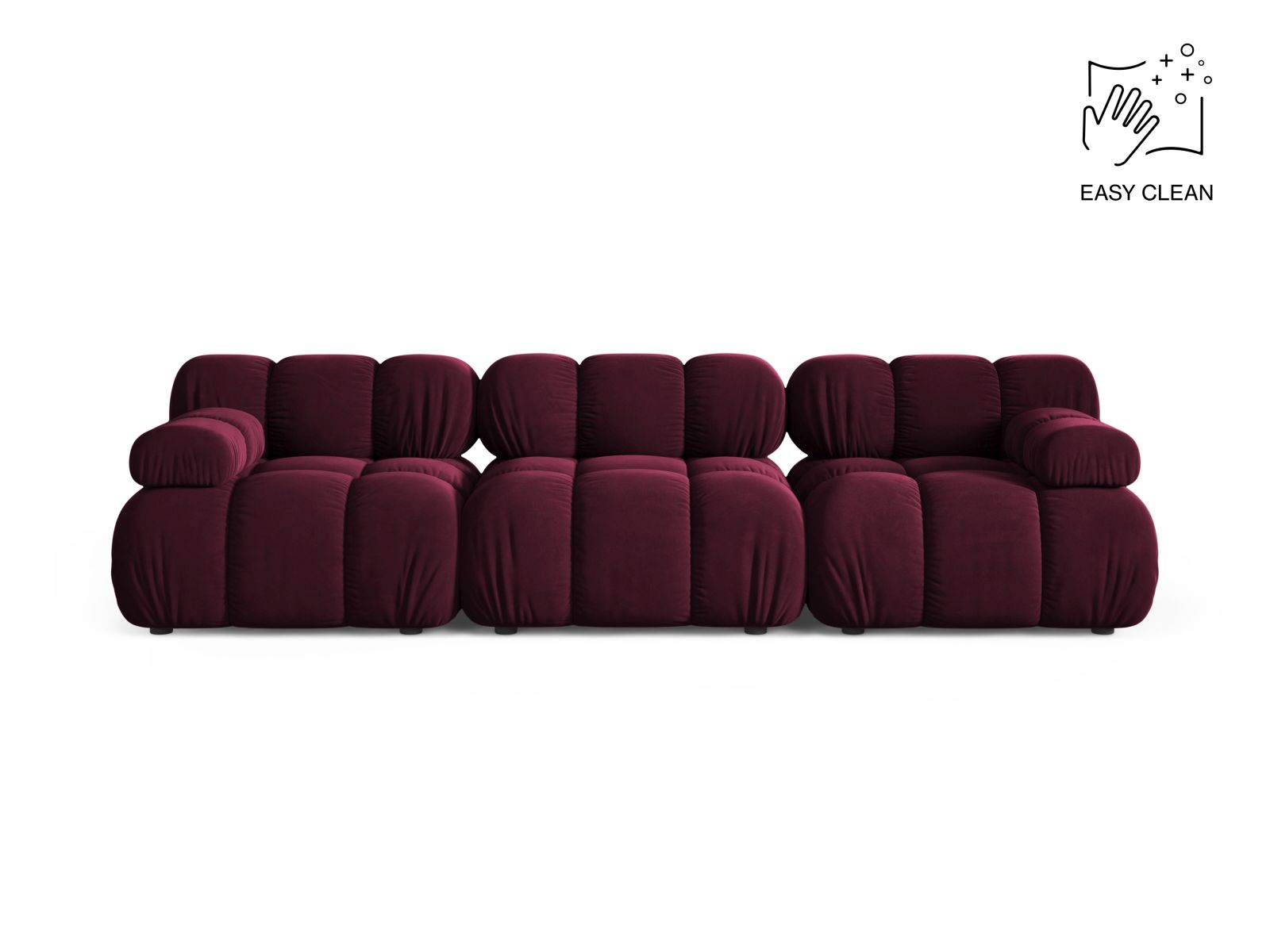 Velvet Modular Sofa, "Bellis", 3 Seats, 282x94x70