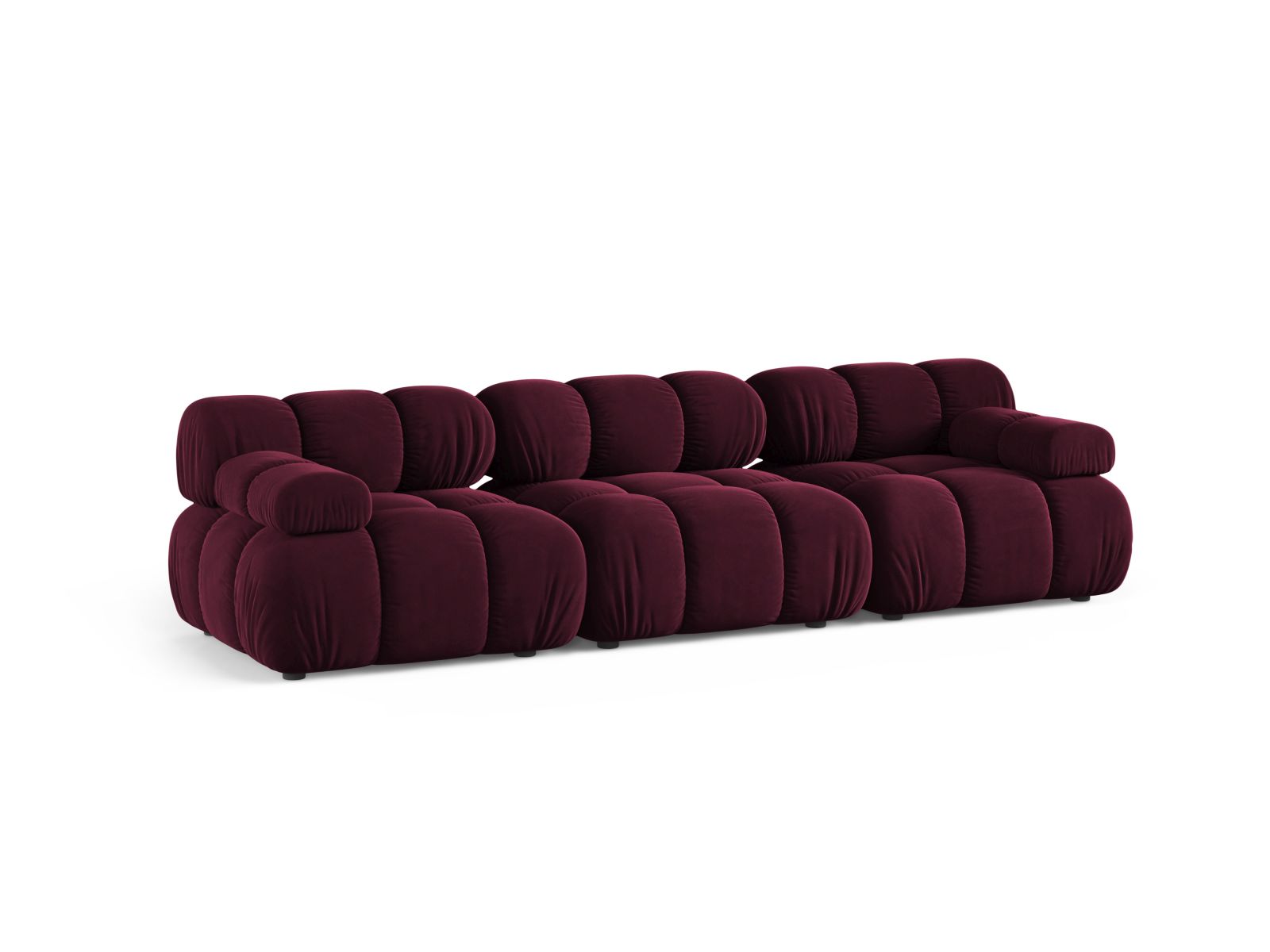 Velvet Modular Sofa, "Bellis", 3 Seats, 282x94x70