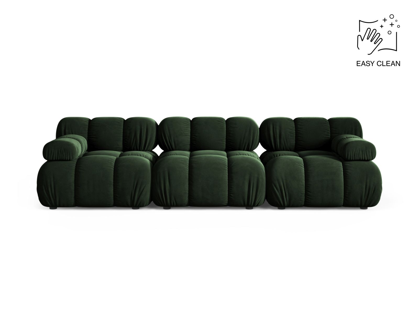 Velvet Modular Sofa, "Bellis", 3 Seats, 282x94x70