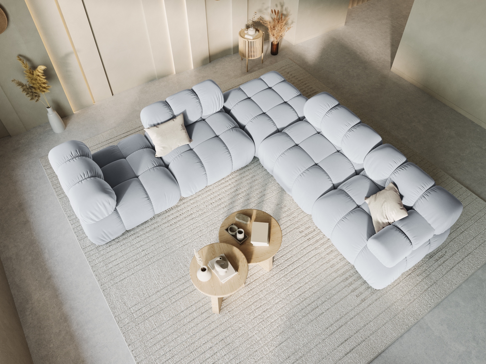 Velvet Pouf, "Bellis", 1 Seat, 94x94x43