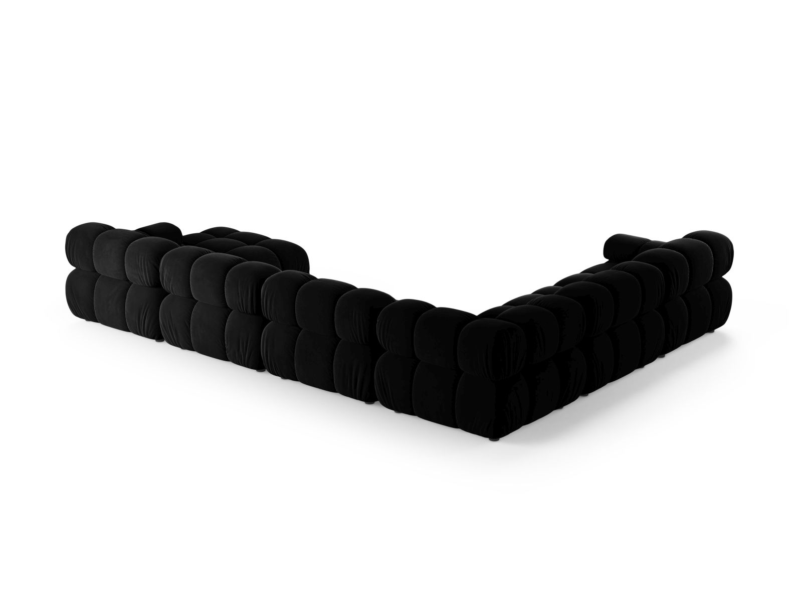 Velvet Modular Panoramic Left Corner Sofa, "Bellis", 8 Seats, 376x282x70