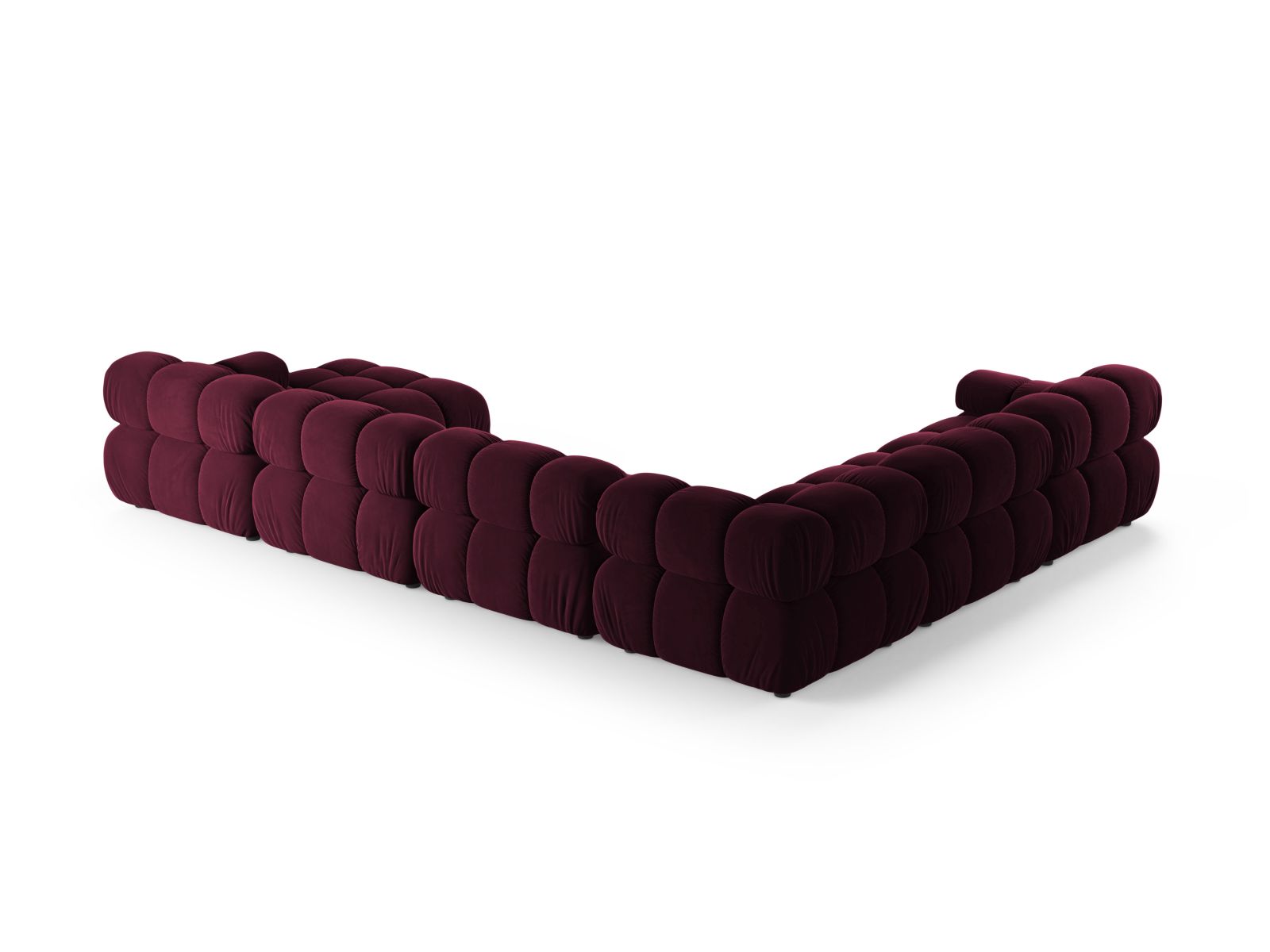 Velvet Modular Panoramic Left Corner Sofa, "Bellis", 8 Seats, 376x282x70