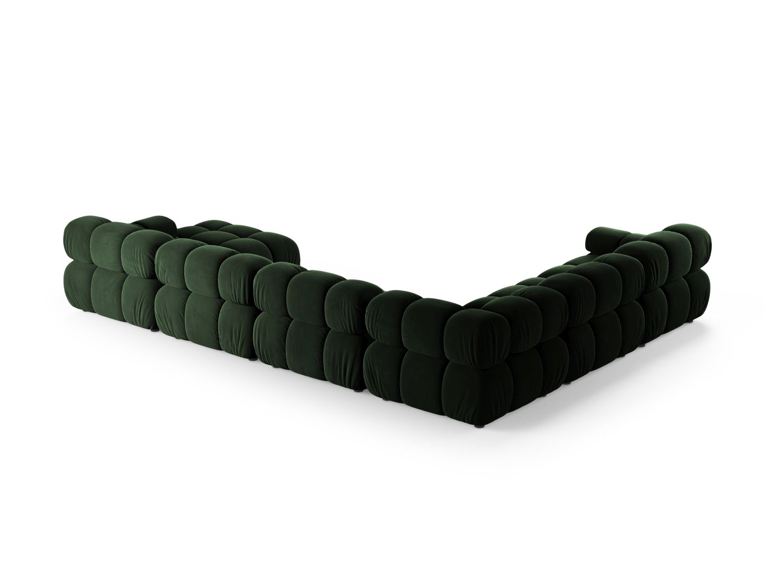 Velvet Modular Panoramic Left Corner Sofa, "Bellis", 8 Seats, 376x282x70