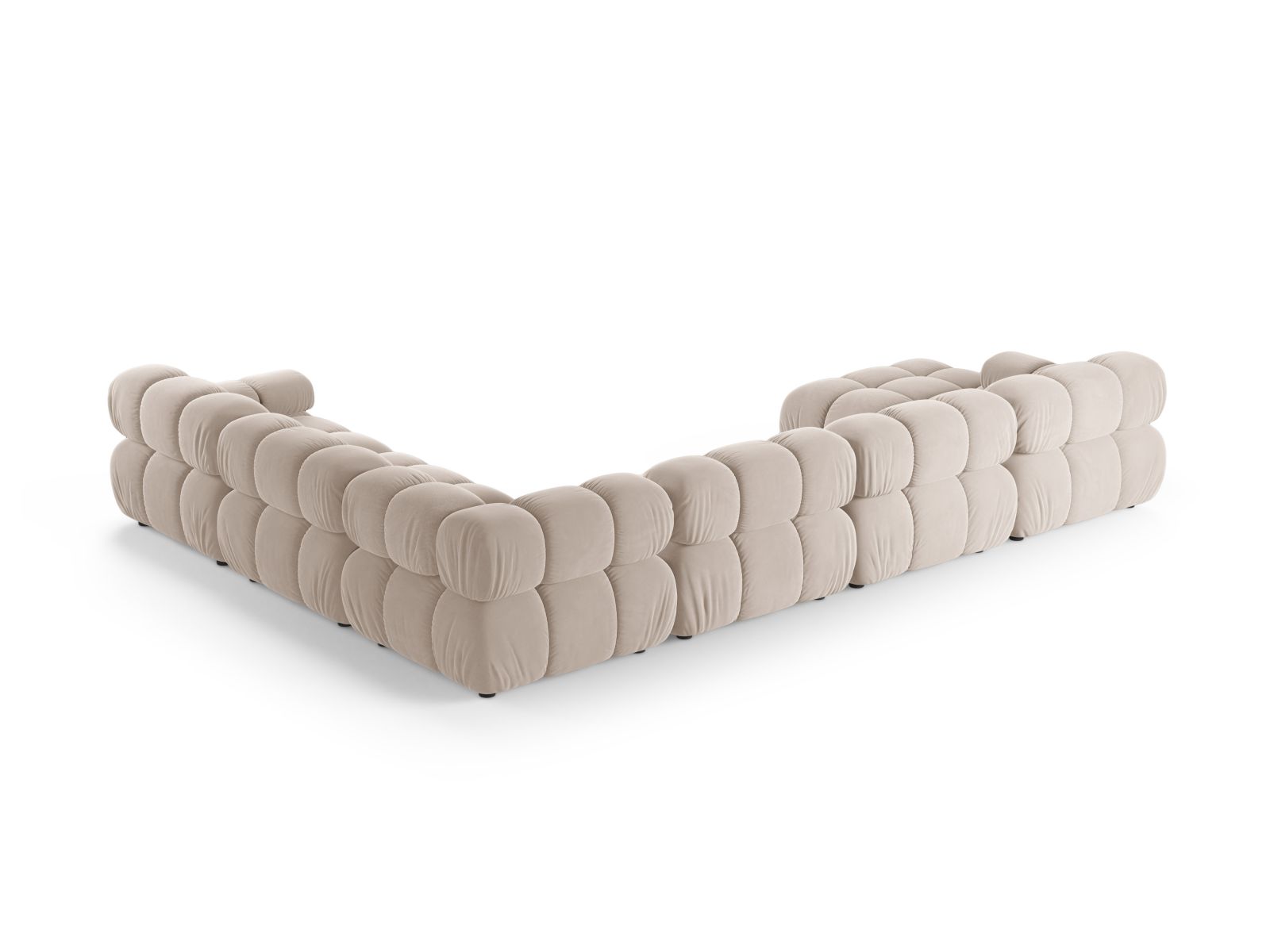 Velvet Modular Panoramic Right Corner Sofa, "Bellis", 8 Seats, 376x282x70