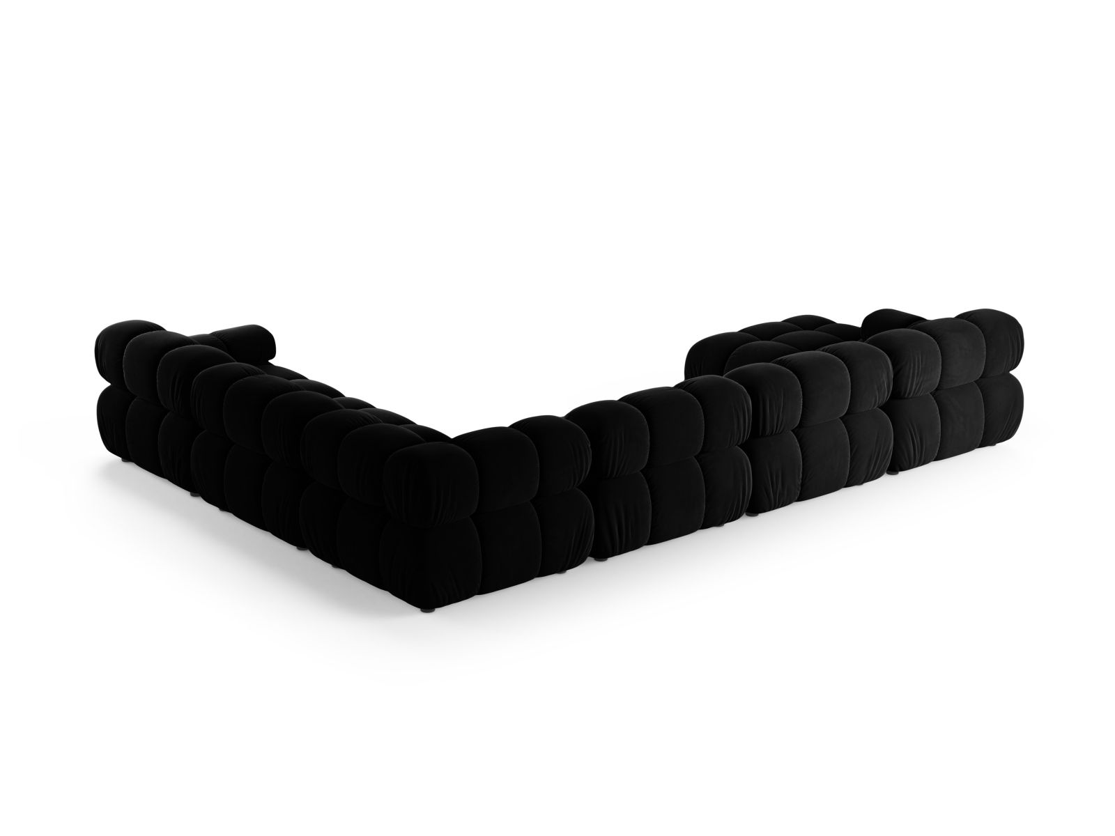 Velvet Modular Panoramic Right Corner Sofa, "Bellis", 8 Seats, 376x282x70