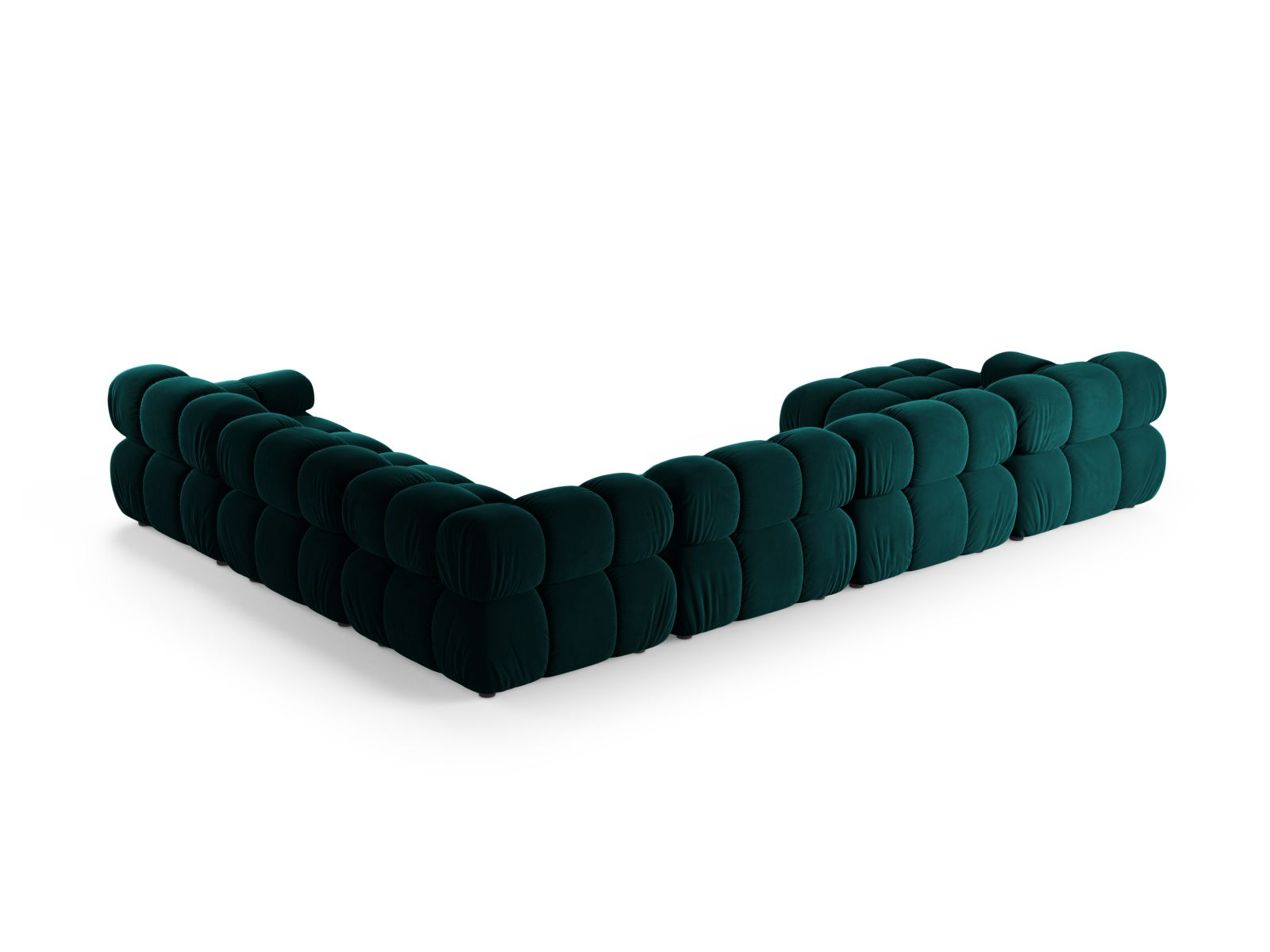 Velvet Modular Panoramic Right Corner Sofa, "Bellis", 8 Seats, 376x282x70
