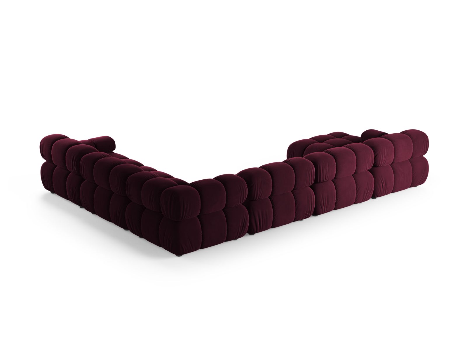 Velvet Modular Panoramic Right Corner Sofa, "Bellis", 8 Seats, 376x282x70