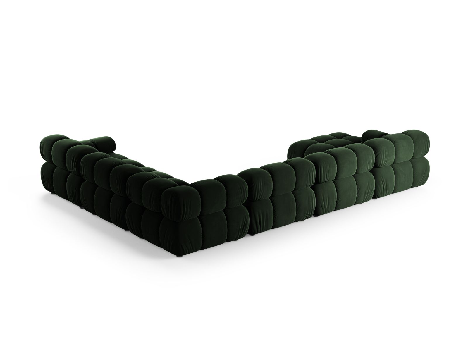 Velvet Modular Panoramic Right Corner Sofa, "Bellis", 8 Seats, 376x282x70