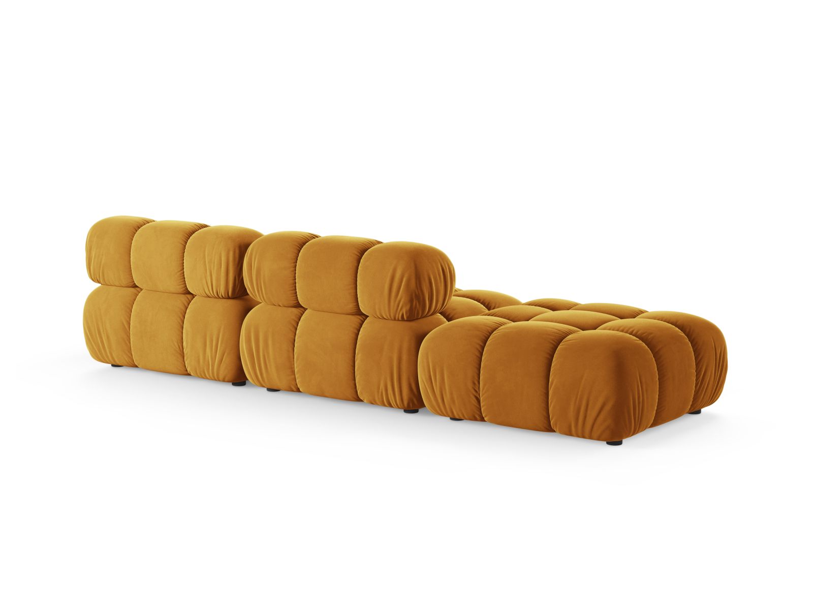 Velvet Left Modular Sofa, "Bellis", 4 Seats, 282x94x70