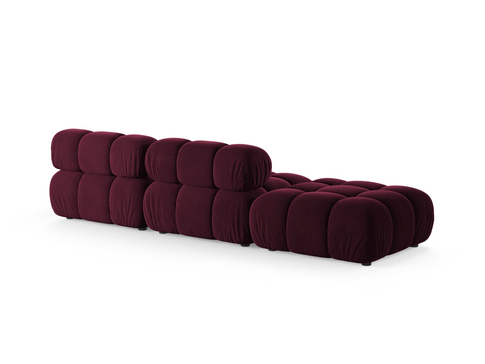 Velvet Left Modular Sofa, "Bellis", 4 Seats, 282x94x70