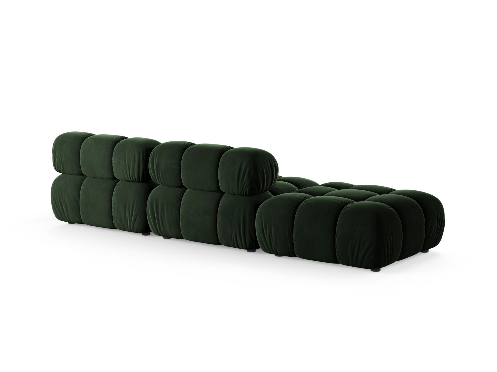 Velvet Left Modular Sofa, "Bellis", 4 Seats, 282x94x70