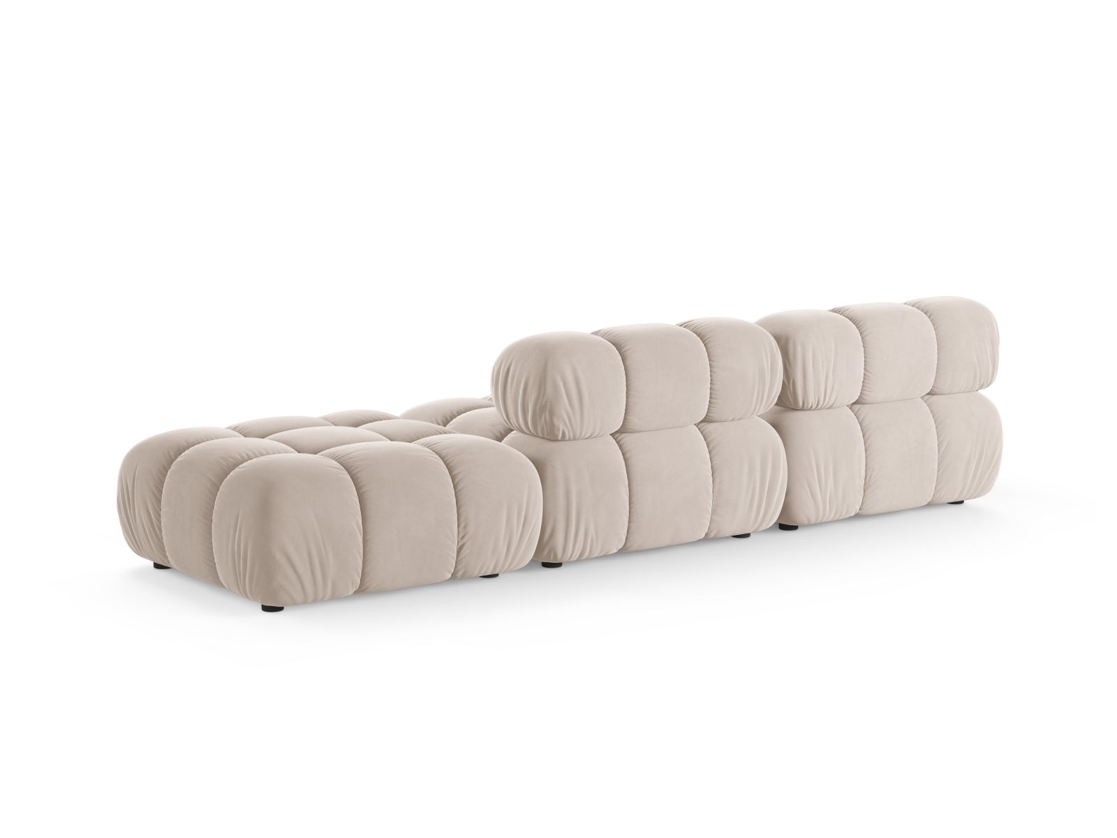 Velvet Right Modular Sofa, "Bellis", 4 Seats, 282x94x70