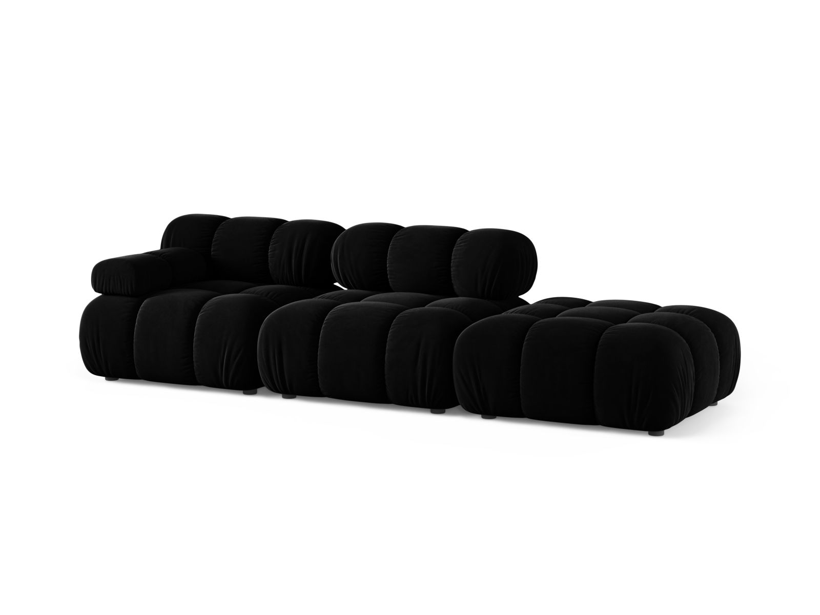 Velvet Right Modular Sofa, "Bellis", 4 Seats, 282x94x70