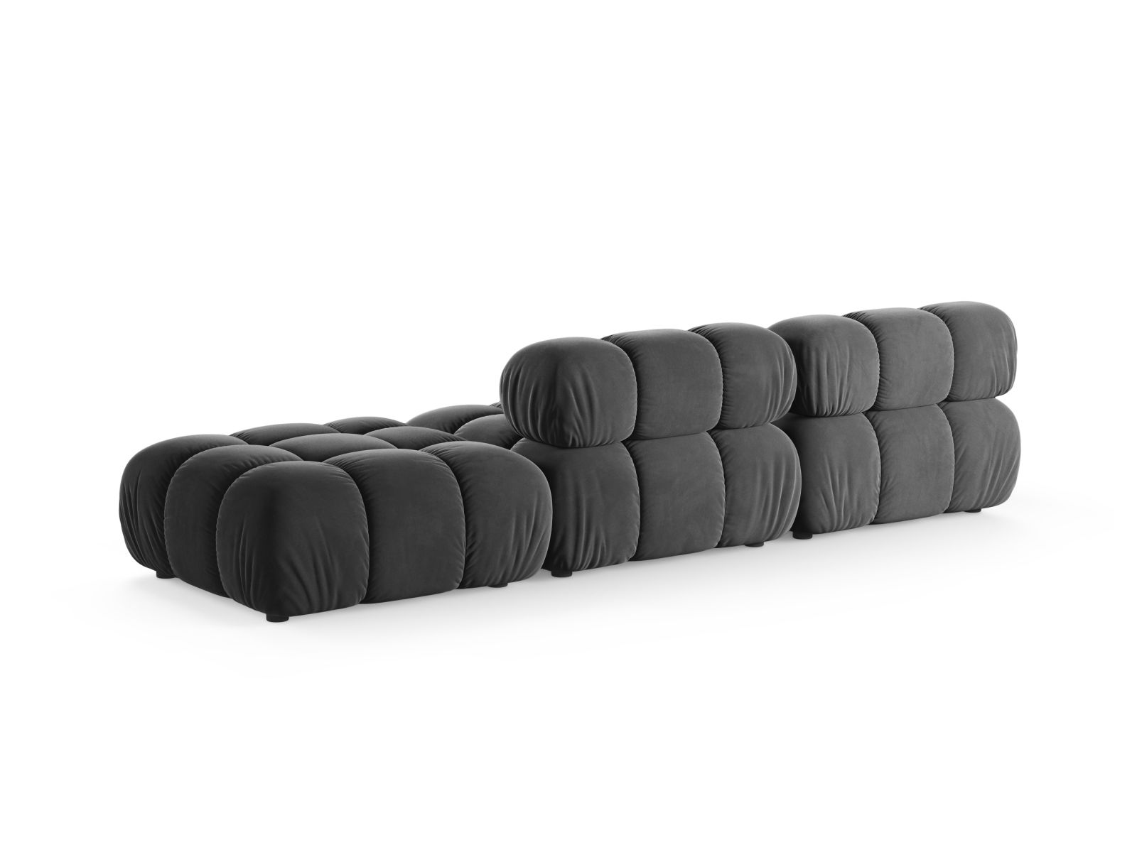 Velvet Right Modular Sofa, "Bellis", 4 Seats, 282x94x70