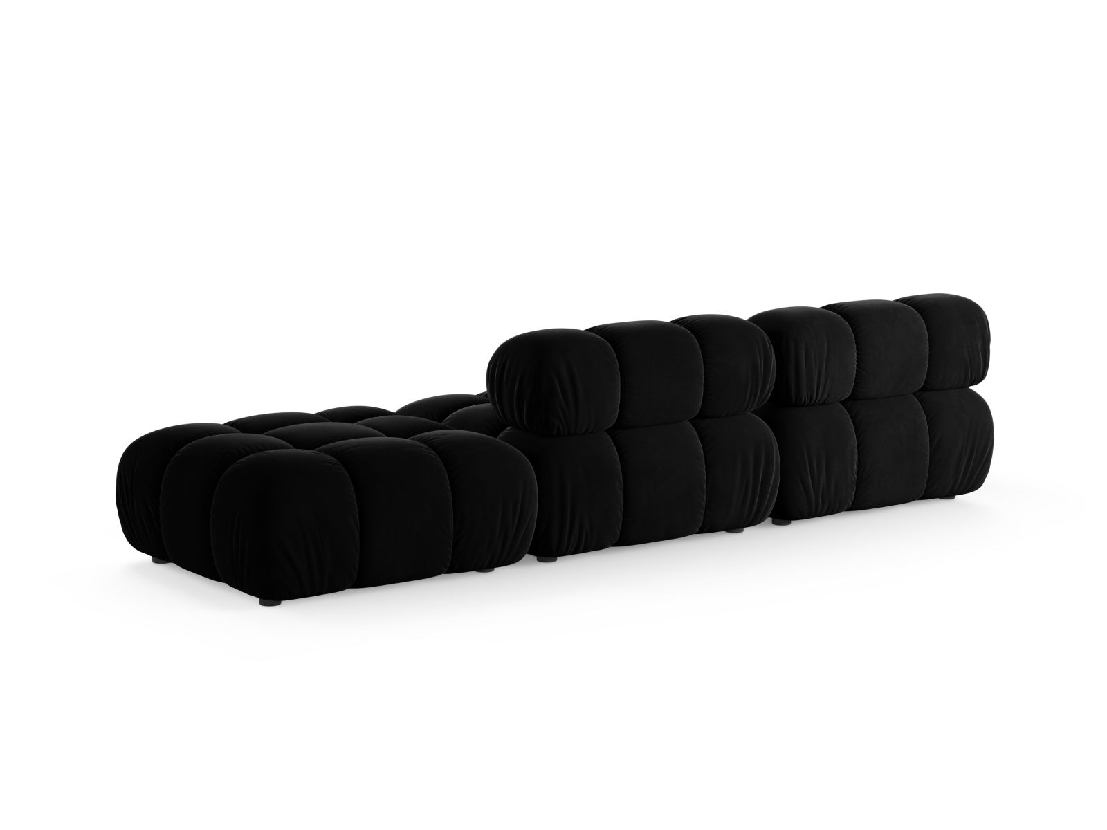 Velvet Right Modular Sofa, "Bellis", 4 Seats, 282x94x70