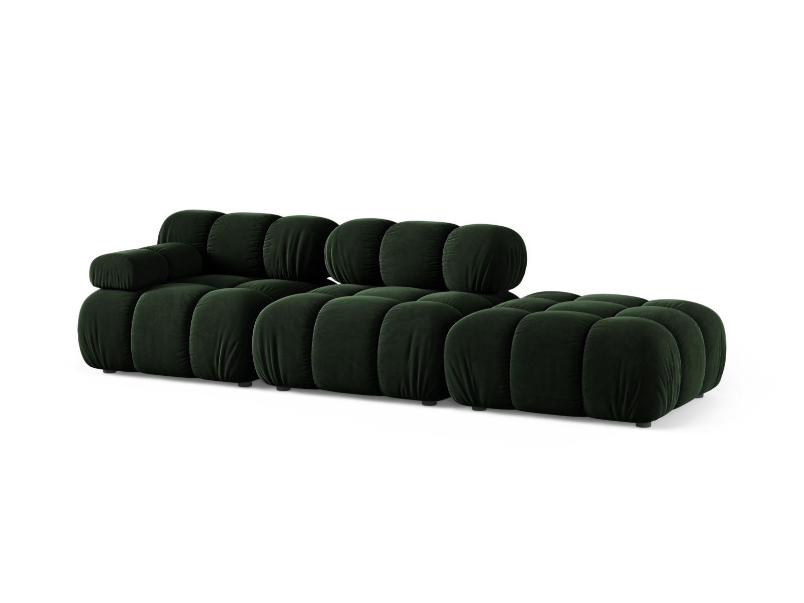 Velvet Right Modular Sofa, "Bellis", 4 Seats, 282x94x70
