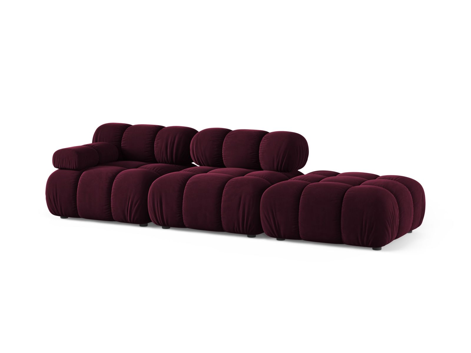 Velvet Right Modular Sofa, "Bellis", 4 Seats, 282x94x70